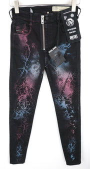 DIESEL Slandy-High-SX 069IY Women Jeans W26/L32 Zip-Fly Super Skinny Fit Denim