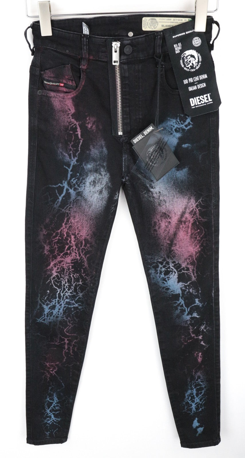 DIESEL Slandy-High-SX 069IY Women Jeans W26/L32 Zip-Fly Super Skinny Fit Denim