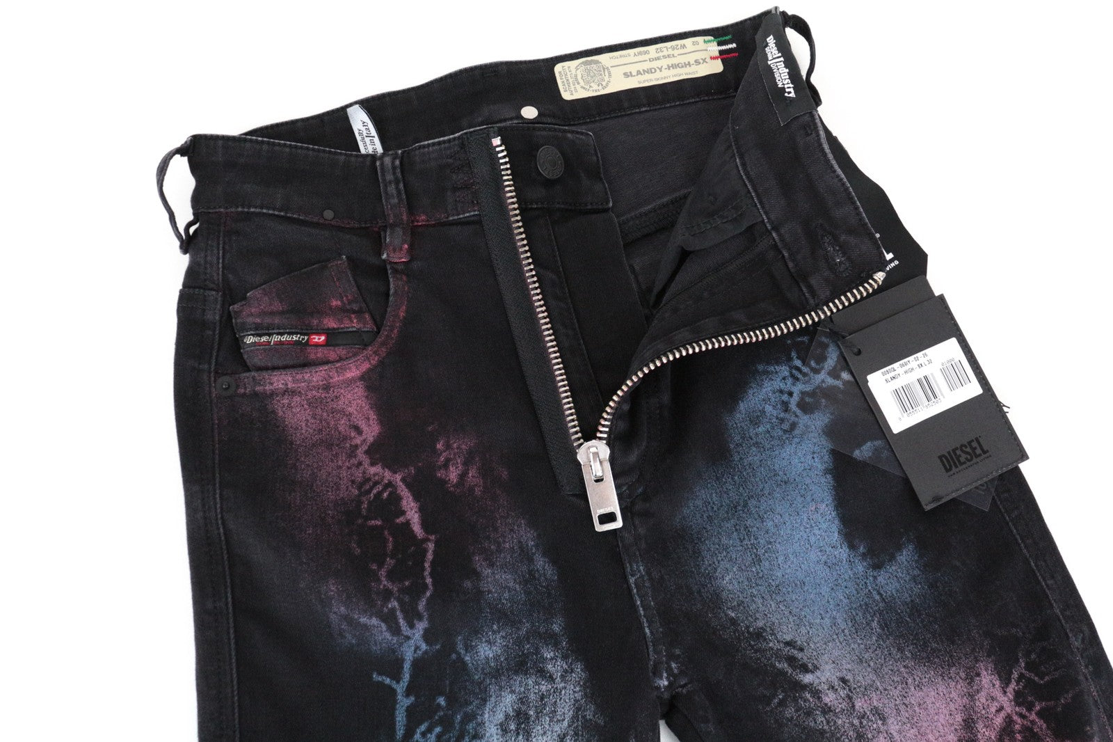 DIESEL Slandy-High-SX 069IY Women Jeans W26/L32 Zip-Fly Super Skinny Fit Denim