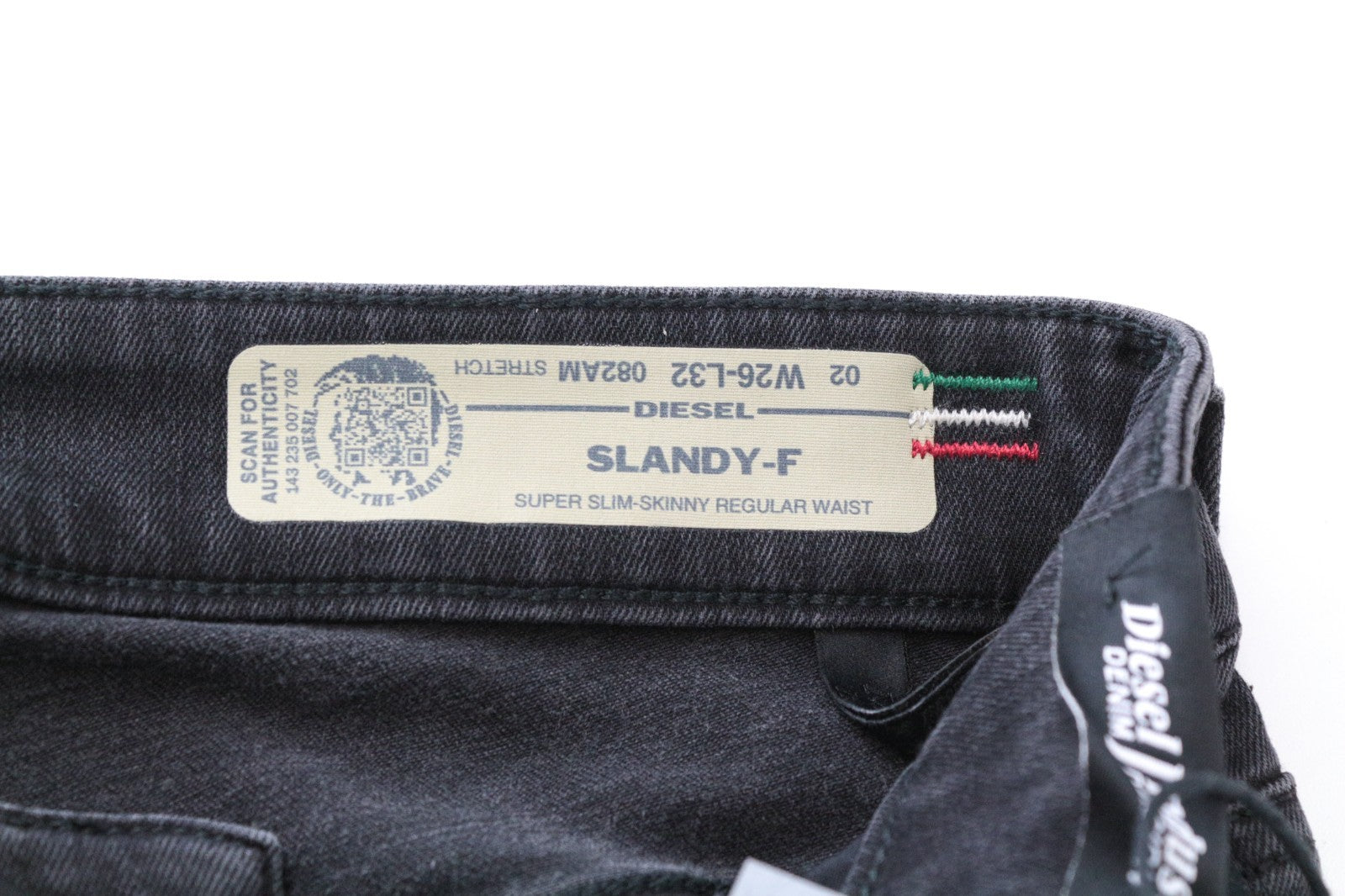 DIESEL Slandy-F 082AM Women Jeans W26/L32 Super Slim-Skinny Grey Cotton Stretch