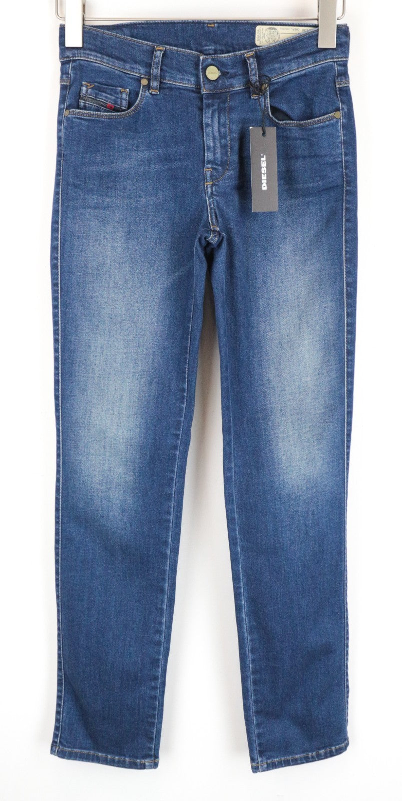 DIESEL Sandy 086AL Women Jeans W25/L30 Slim Straight Fit Blue Cotton Stretch