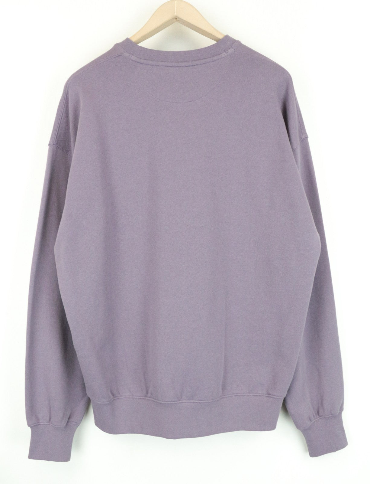 WRANGLER Men Sweatshirt M Light Purple Pure Cotton Long Sleeved Casual Pull On