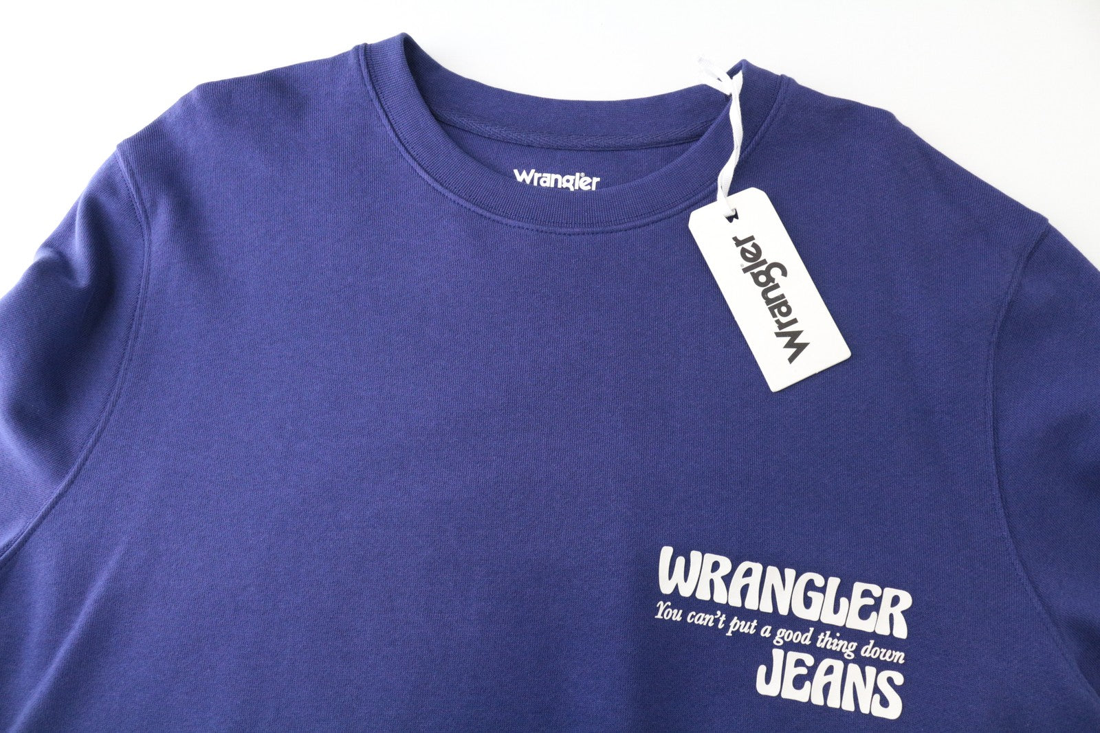 WRANGLER Men Sweatshirt M Purple Pure Cotton Long Sleeved Casual Pull On
