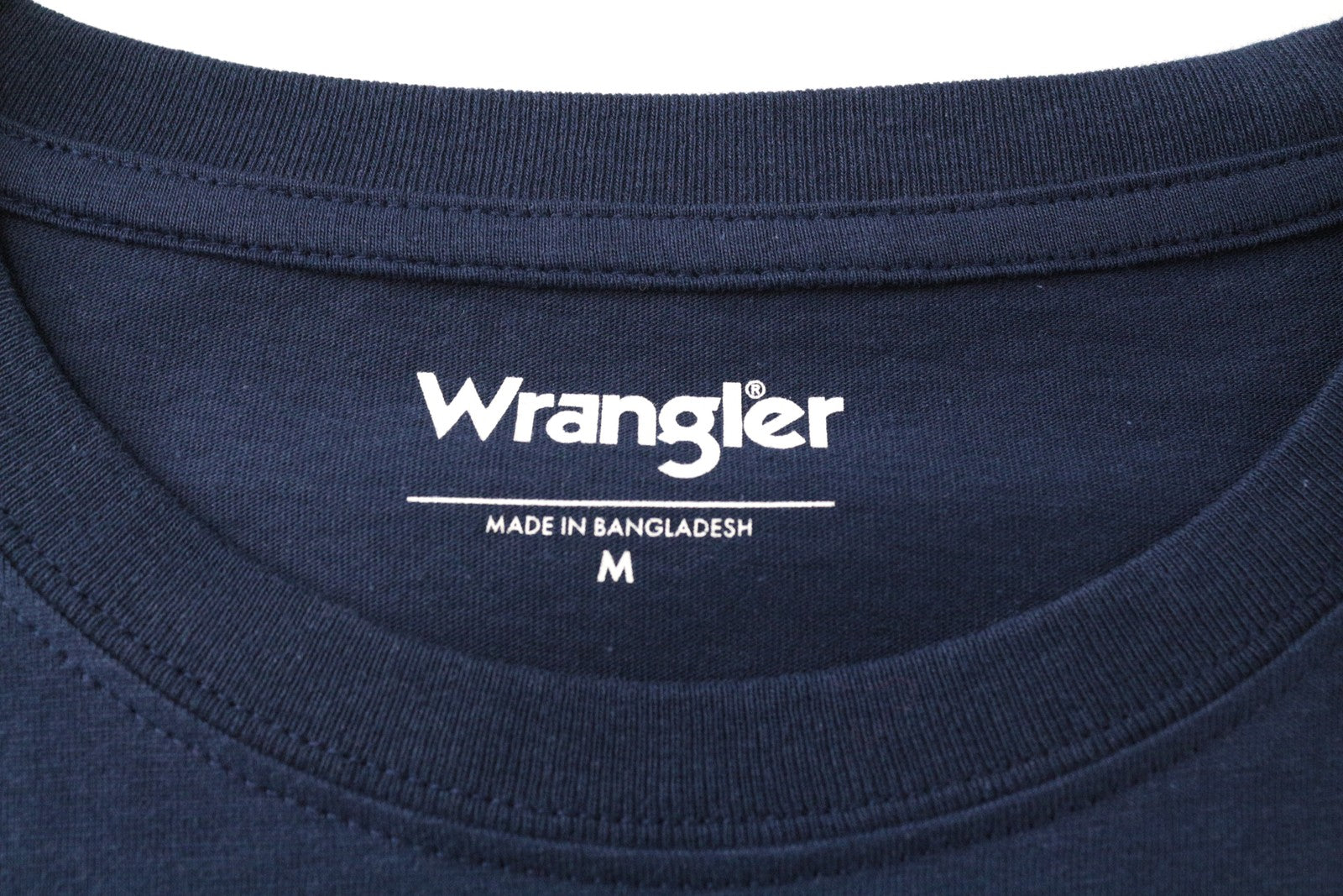 WRANGLER Men T-Shirt M Blue Pure Cotton Long Sleeved Pull On Casual Logo