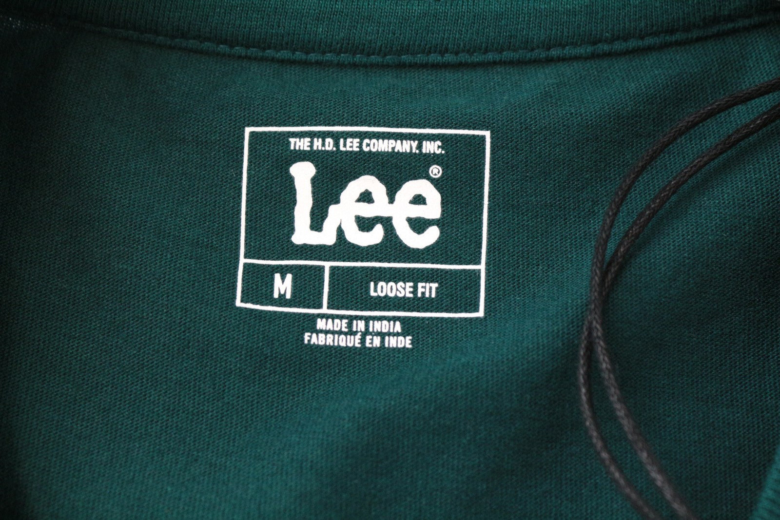 LEE Men T-Shirt M Green Pure Cotton Short Sleeved Pull On Logo Casual