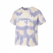 AMERICAN EAGLE OUTFITTERS Women T-Shirt S Purple Tie-Dye Short Sleeve