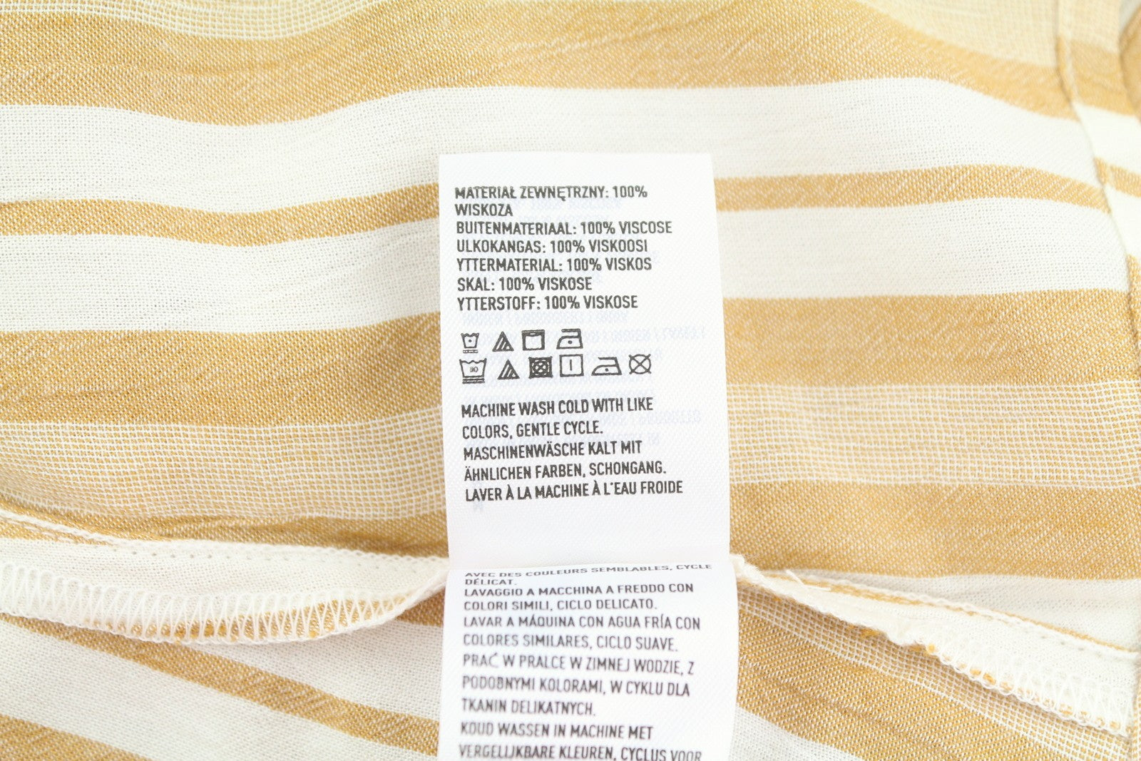 AMERICAN EAGLE OUTFITTERS Women T-Shirt M Beige Stripe V-Neck Sleeveless