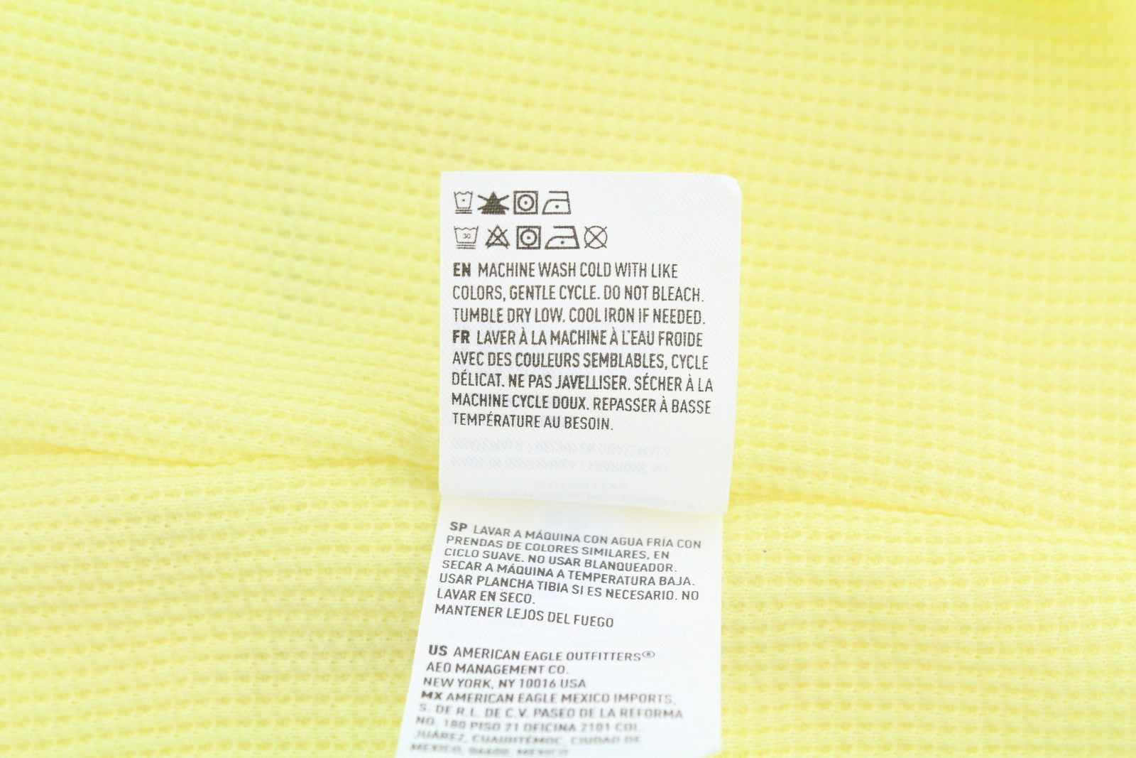 AMERICAN EAGLE OUTFITTERS Women T-Shirt XS Yellow Ribbed Cropped Sleeveless