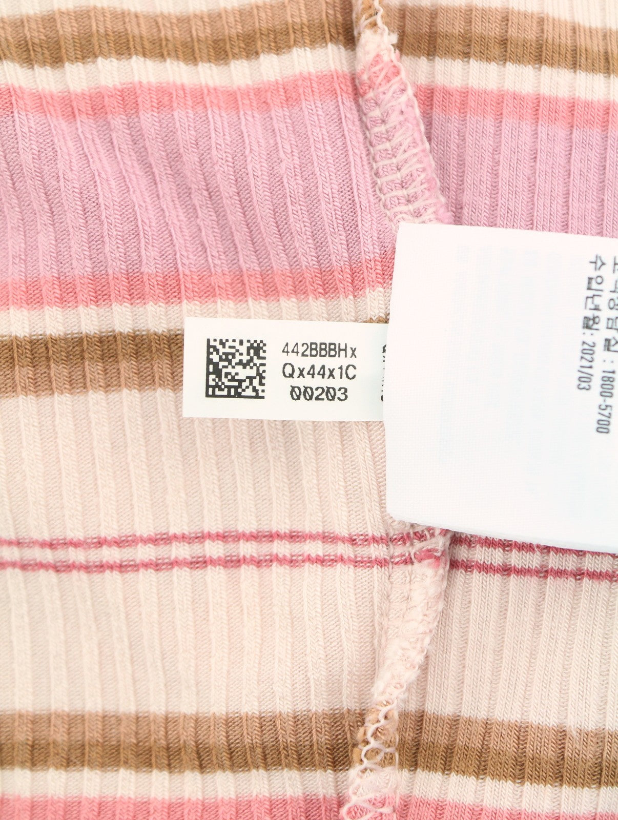 AMERICAN EAGLE OUTFITTERS Women T-Shirt M Pink Stripe Ribbed Cropped Sleeveless