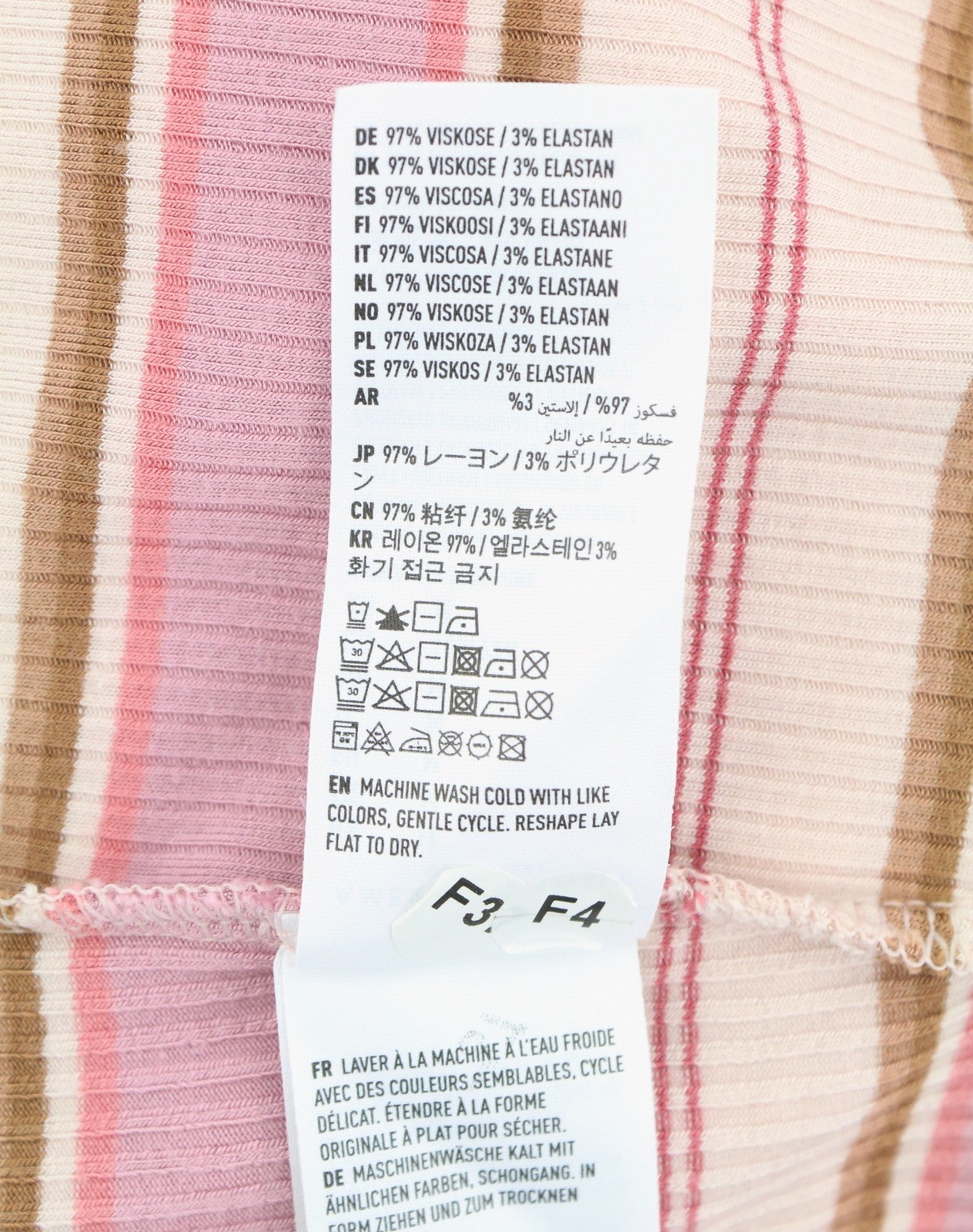 AMERICAN EAGLE OUTFITTERS Women T-Shirt M Pink Stripe Ribbed Cropped Sleeveless