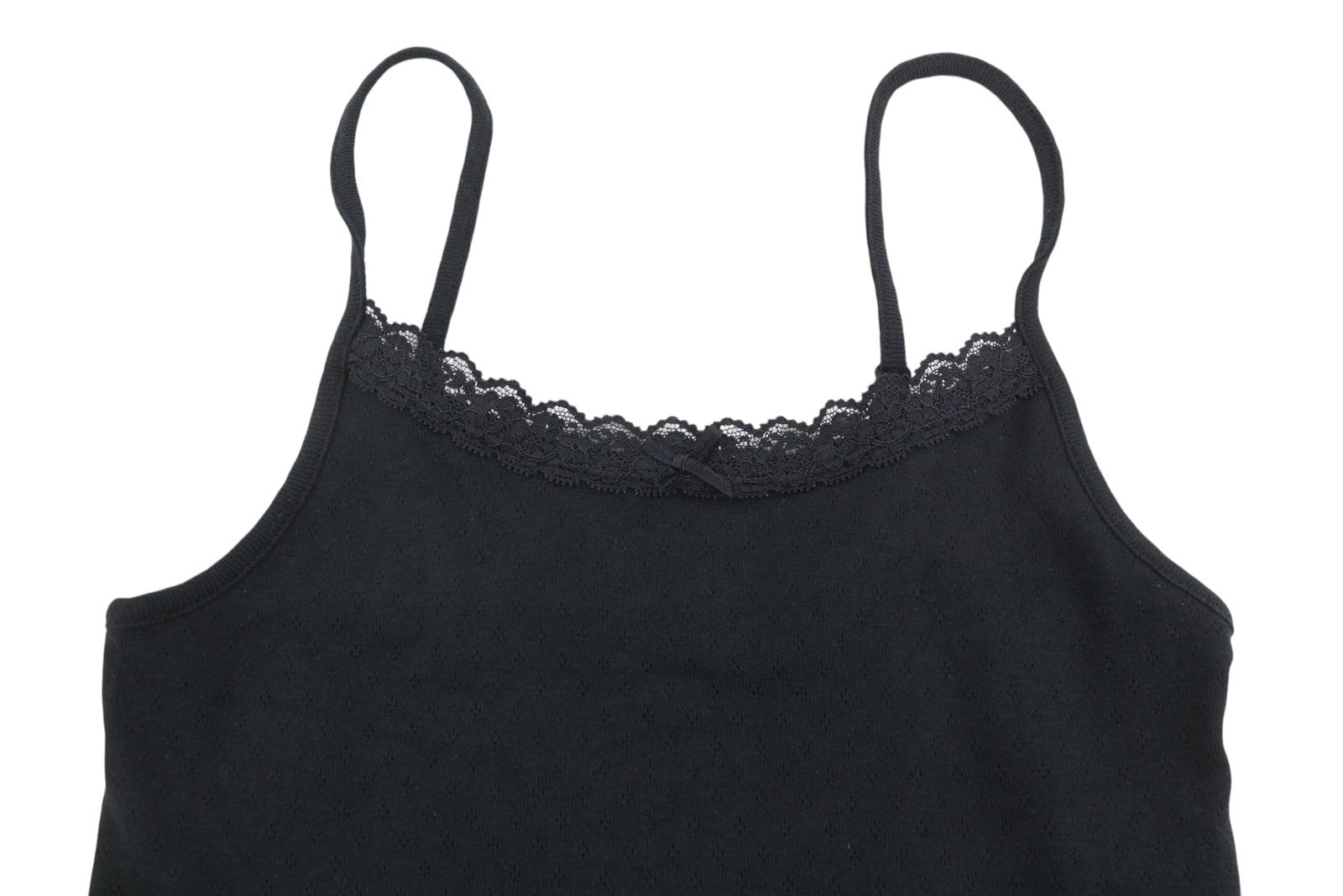 AMERICAN EAGLE OUTFITTERS Women T-Shirt XS Black Lace Trim Cropped Sleeveless