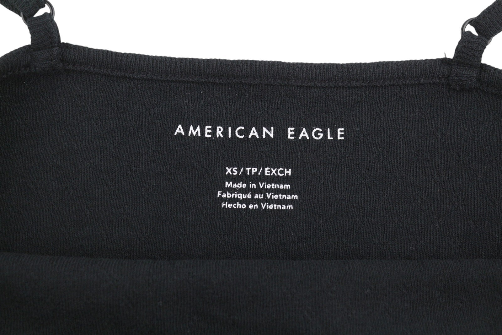 AMERICAN EAGLE OUTFITTERS Women T-Shirt XS Black Lace Trim Cropped Sleeveless