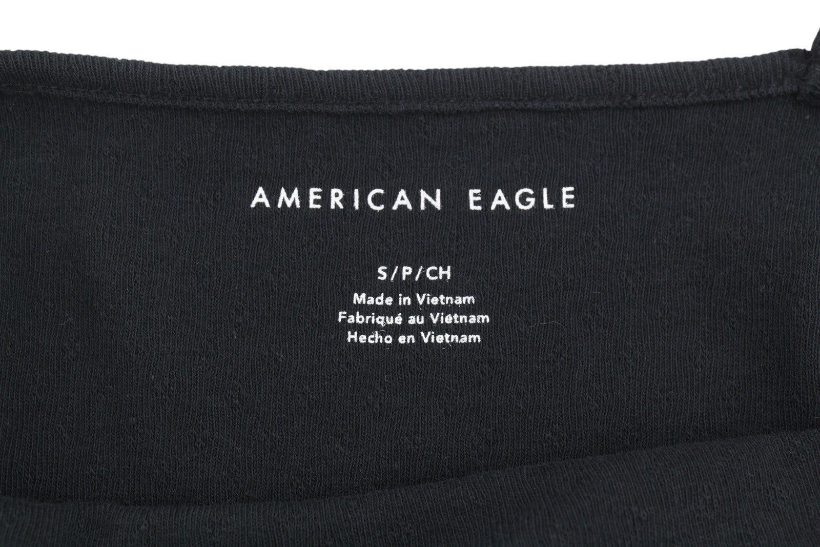 AMERICAN EAGLE OUTFITTERS Women T-Shirt S Black Lace Trim Cropped Sleeveless