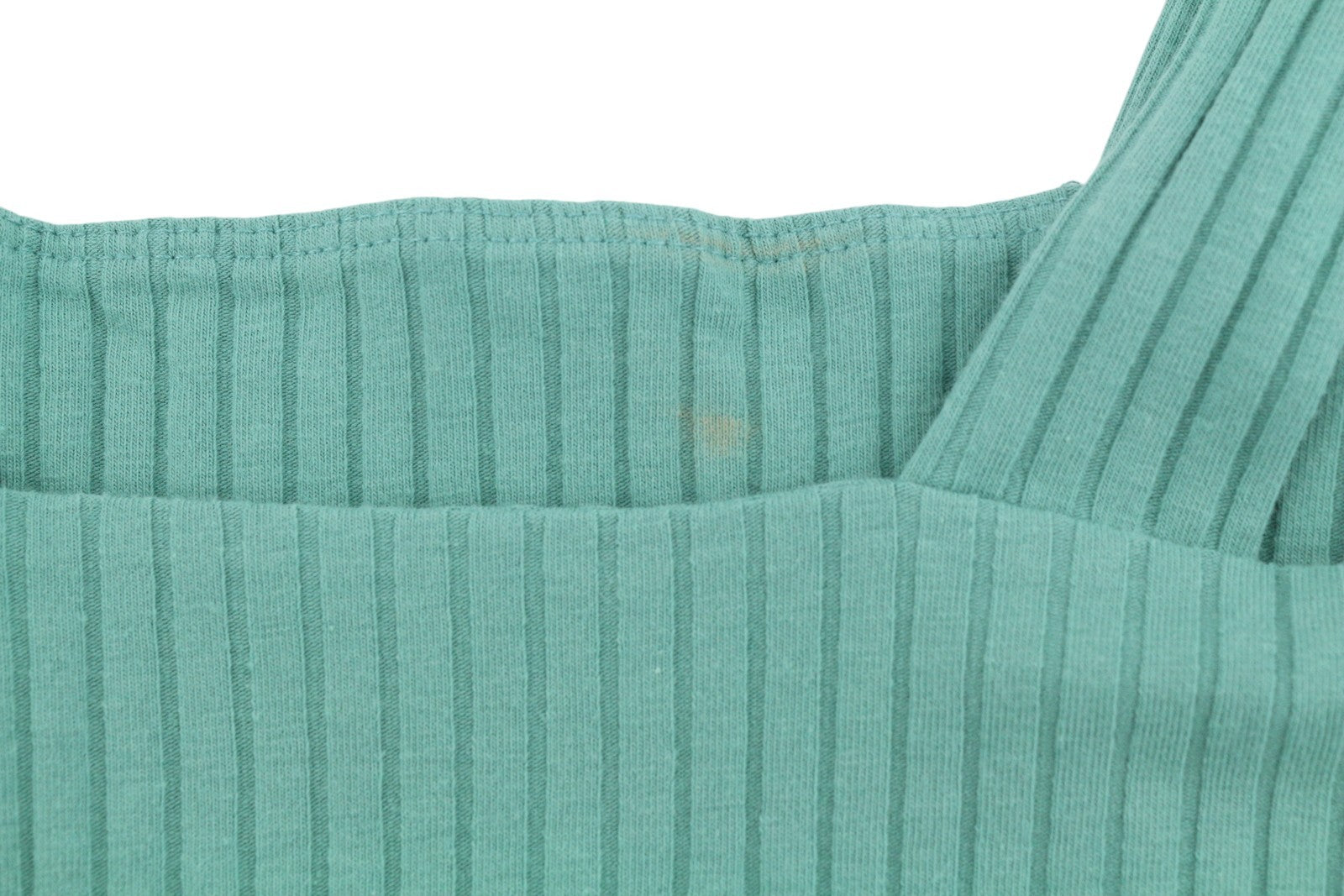 AMERICAN EAGLE OUTFITTERS Women T-Shirt XS Green Ribbed Cropped Sleeveless