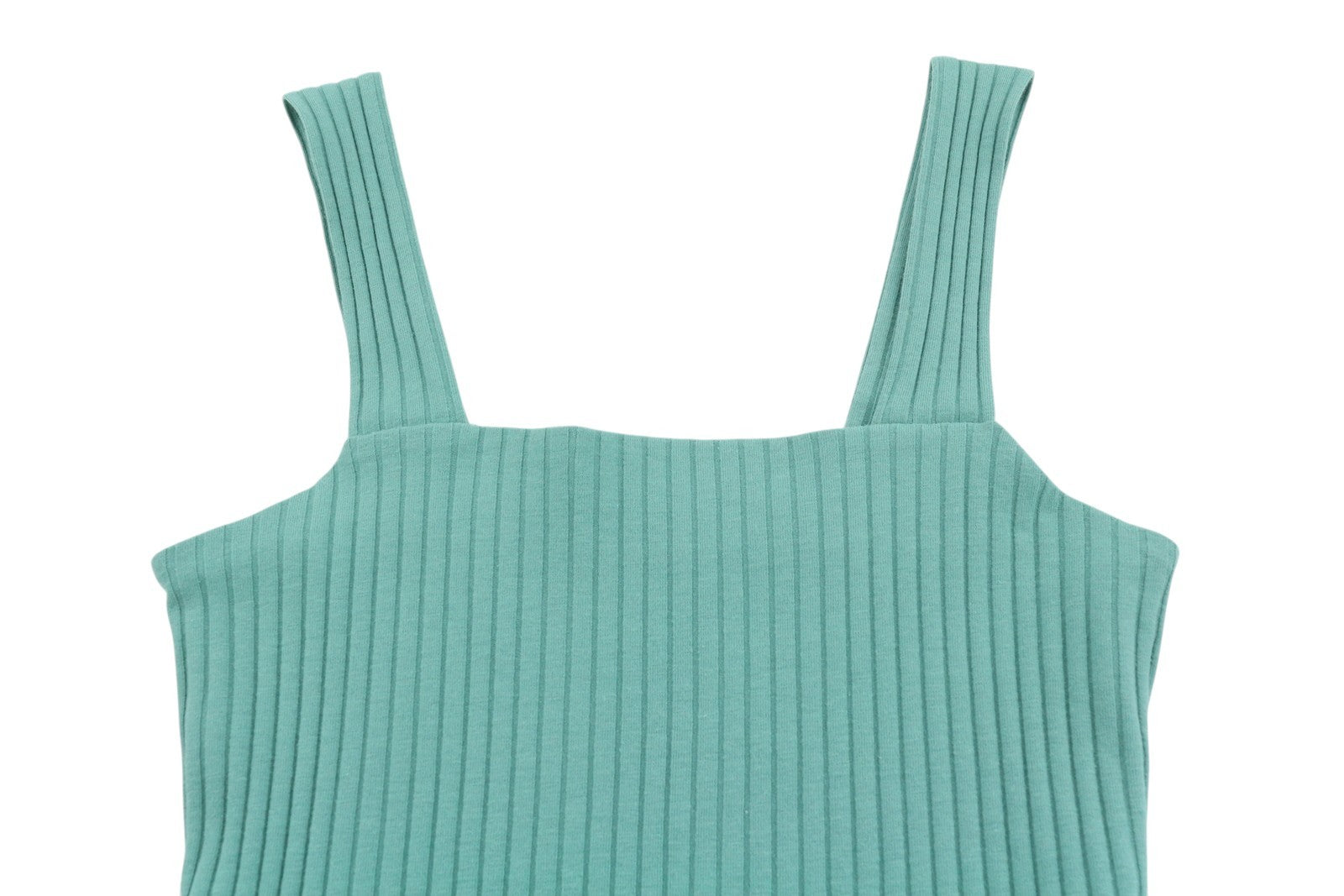 AMERICAN EAGLE OUTFITTERS Women T-Shirt XS Green Ribbed Cropped Sleeveless
