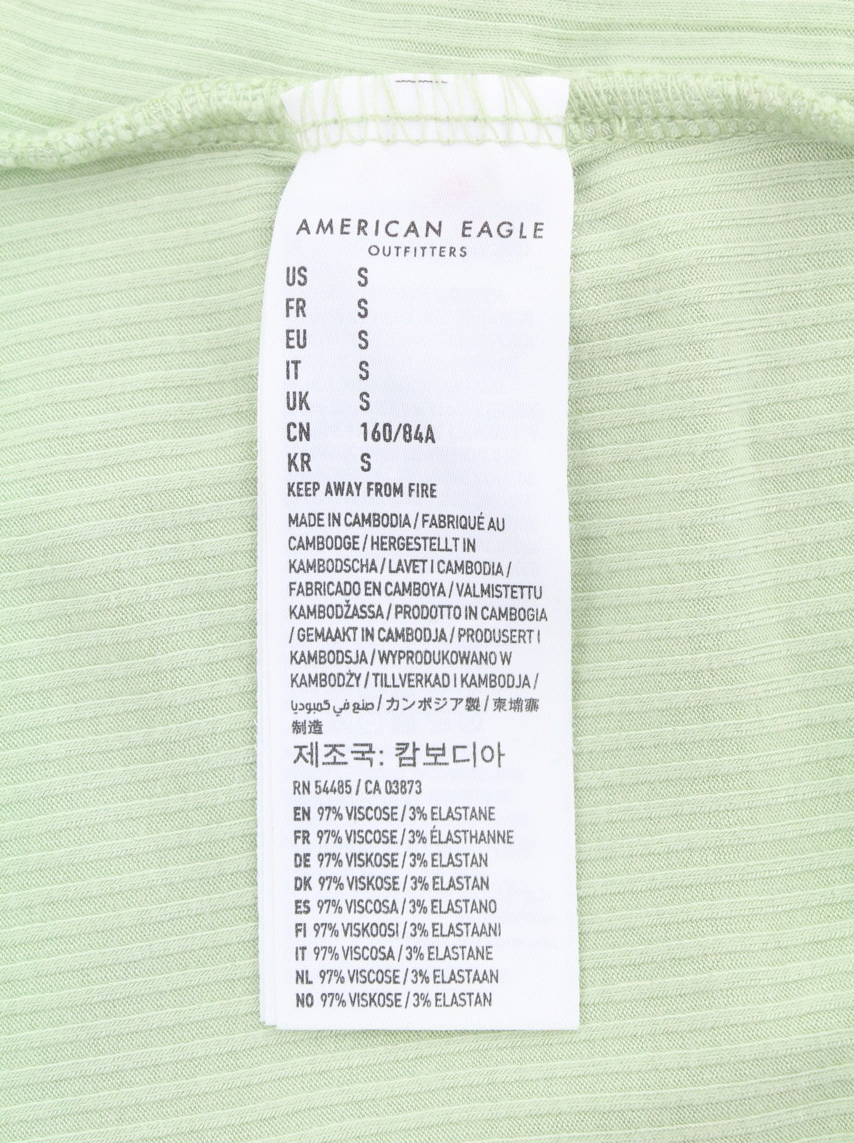 AMERICAN EAGLE OUTFITTERS Women T-Shirt S Green Ribbed Cropped Sleeveless 2PC