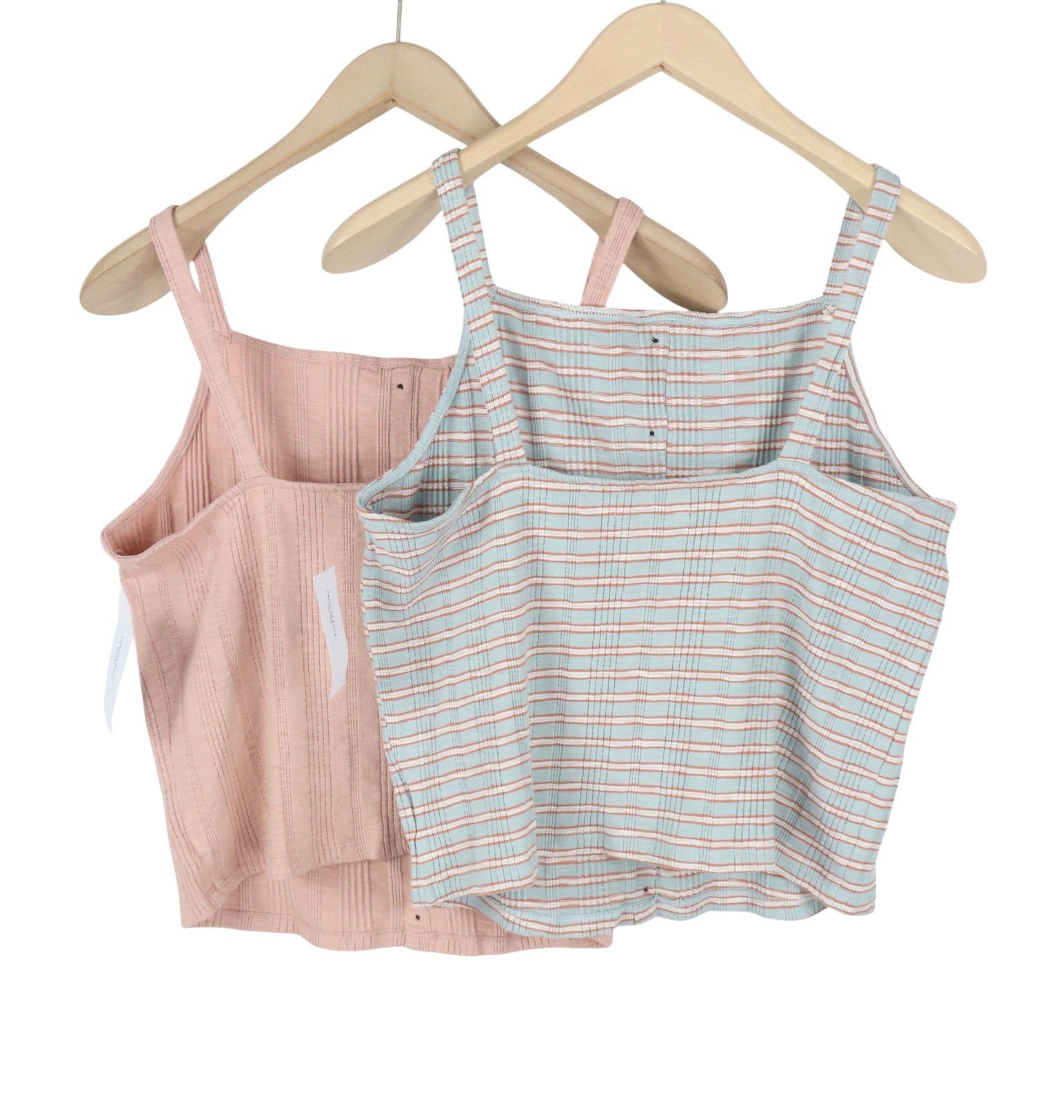 AMERICAN EAGLE OUTFITTERS Women T-Shirt XL Ribbed Round Collar Sleeveless 2PC