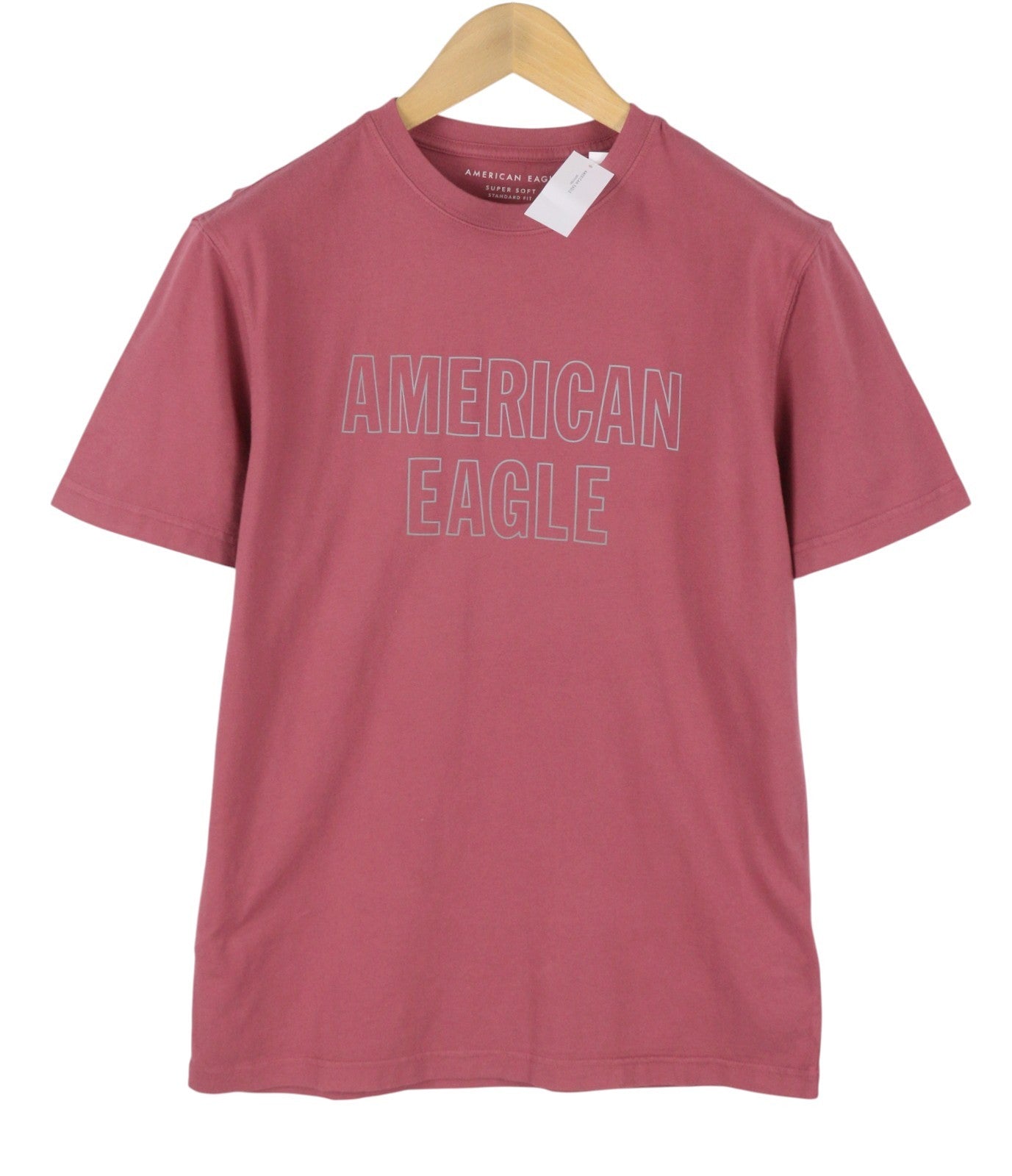 AMERICAN EAGLE OUTFITTERS Super Soft Standard Fit Men T-Shirt S Berry Red