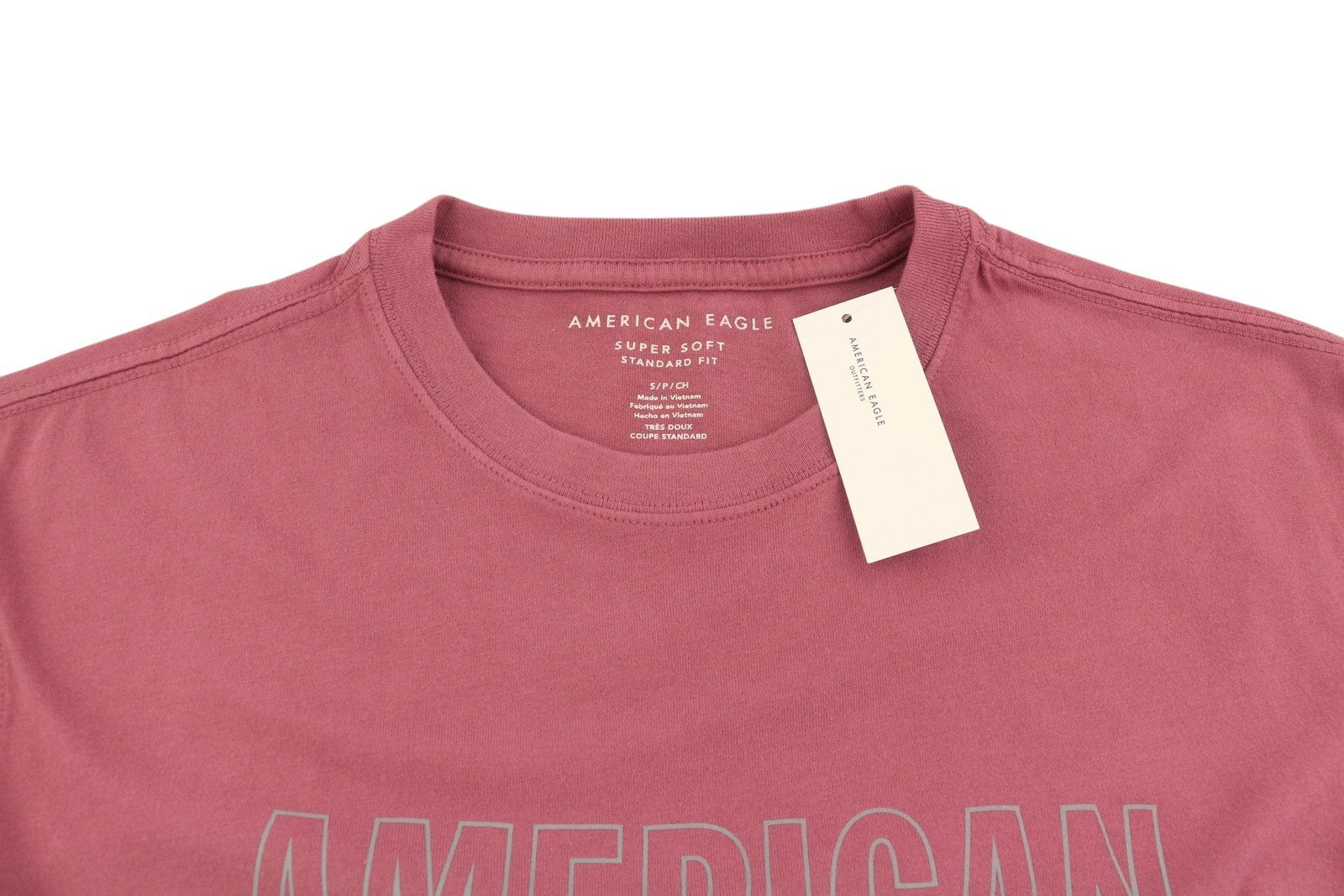 AMERICAN EAGLE OUTFITTERS Super Soft Standard Fit Men T-Shirt S Berry Red