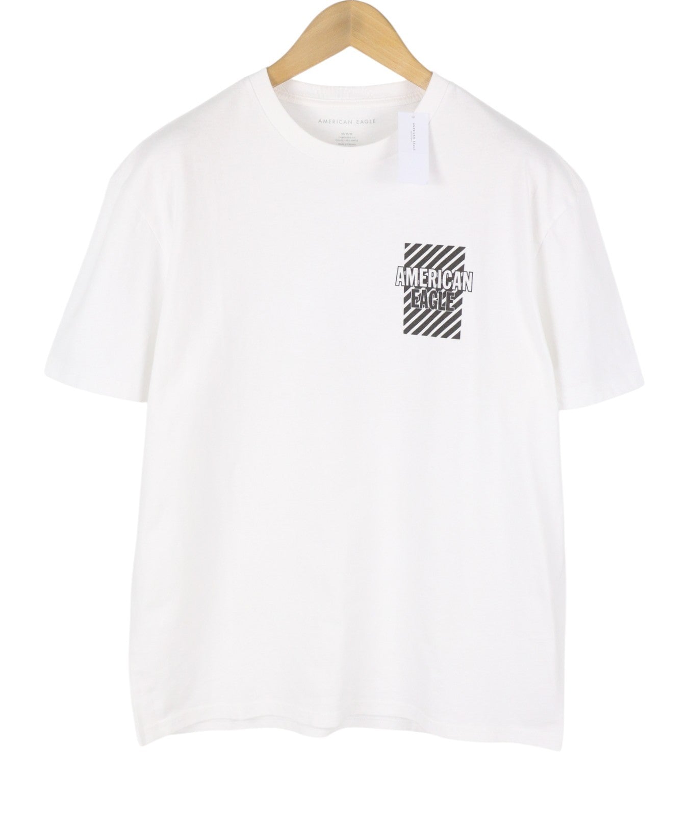 AMERICAN EAGLE OUTFITTERS Oversized Fit Men T-Shirt M White Tricot Short Sleeve