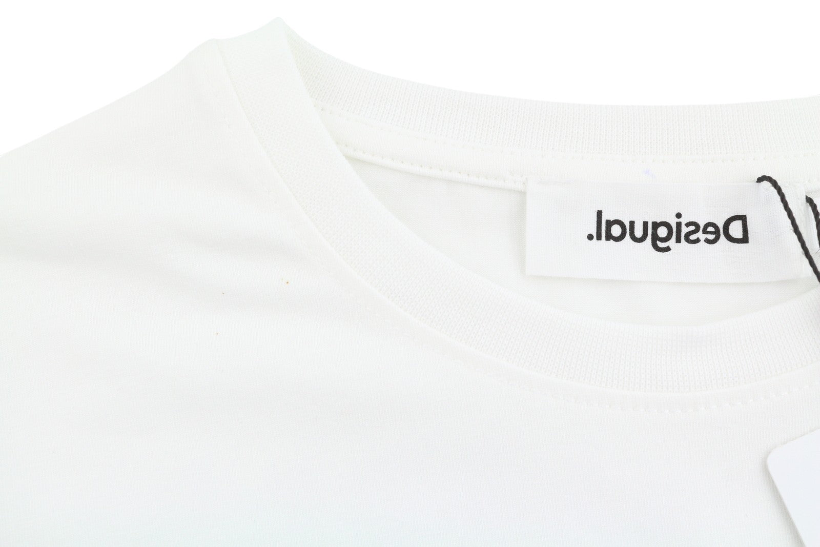DESIGUAL Cadillac Women T-Shirt XS White Tricot Crew Collar Short Sleeve