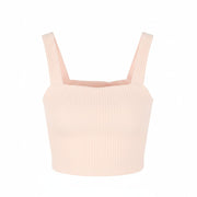 AMERICAN EAGLE OUTFITTERS Women T-Shirt S Light Pink Ribbed Cropped Sleeveless