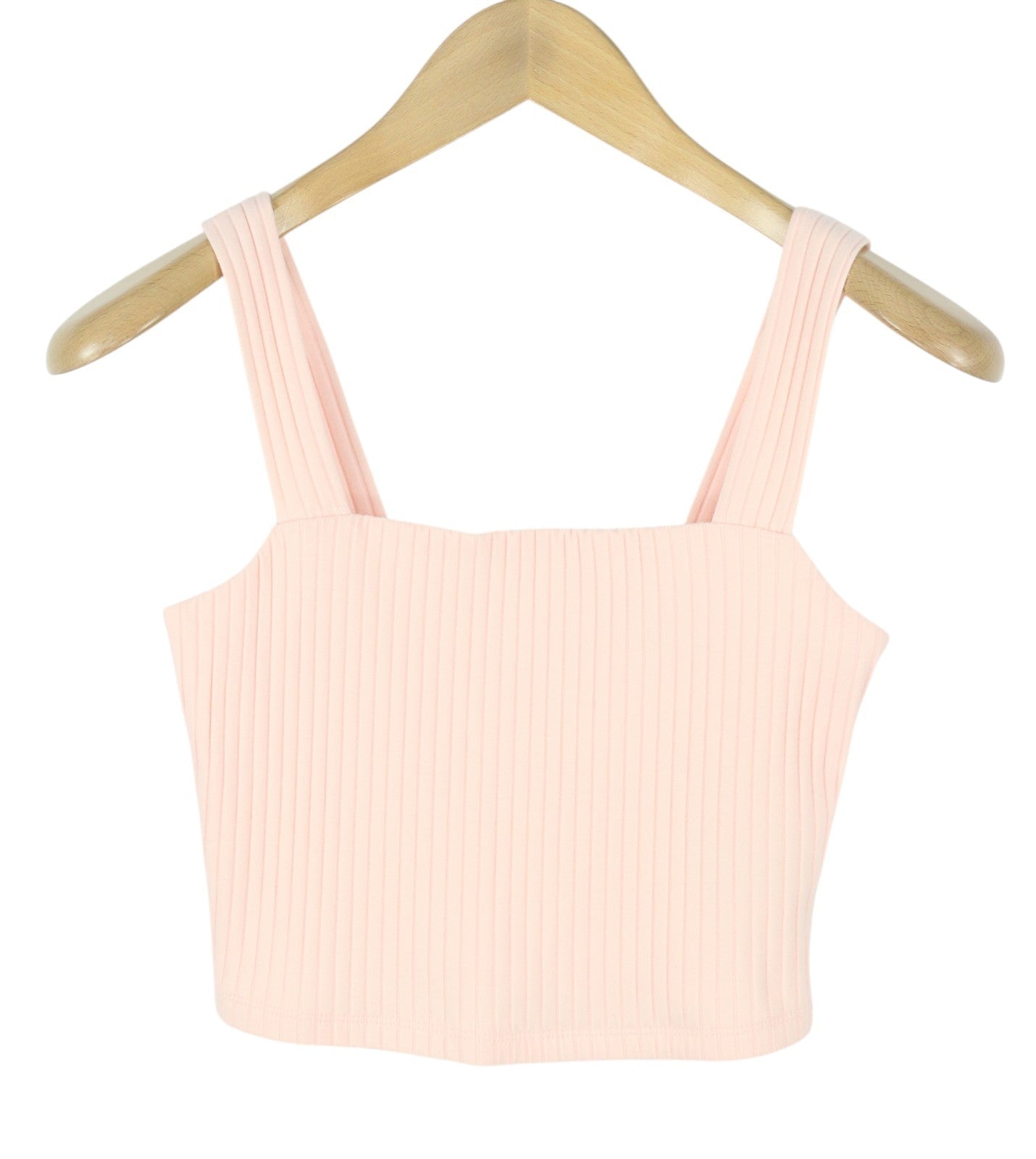AMERICAN EAGLE OUTFITTERS Women T-Shirt S Light Pink Ribbed Cropped Sleeveless
