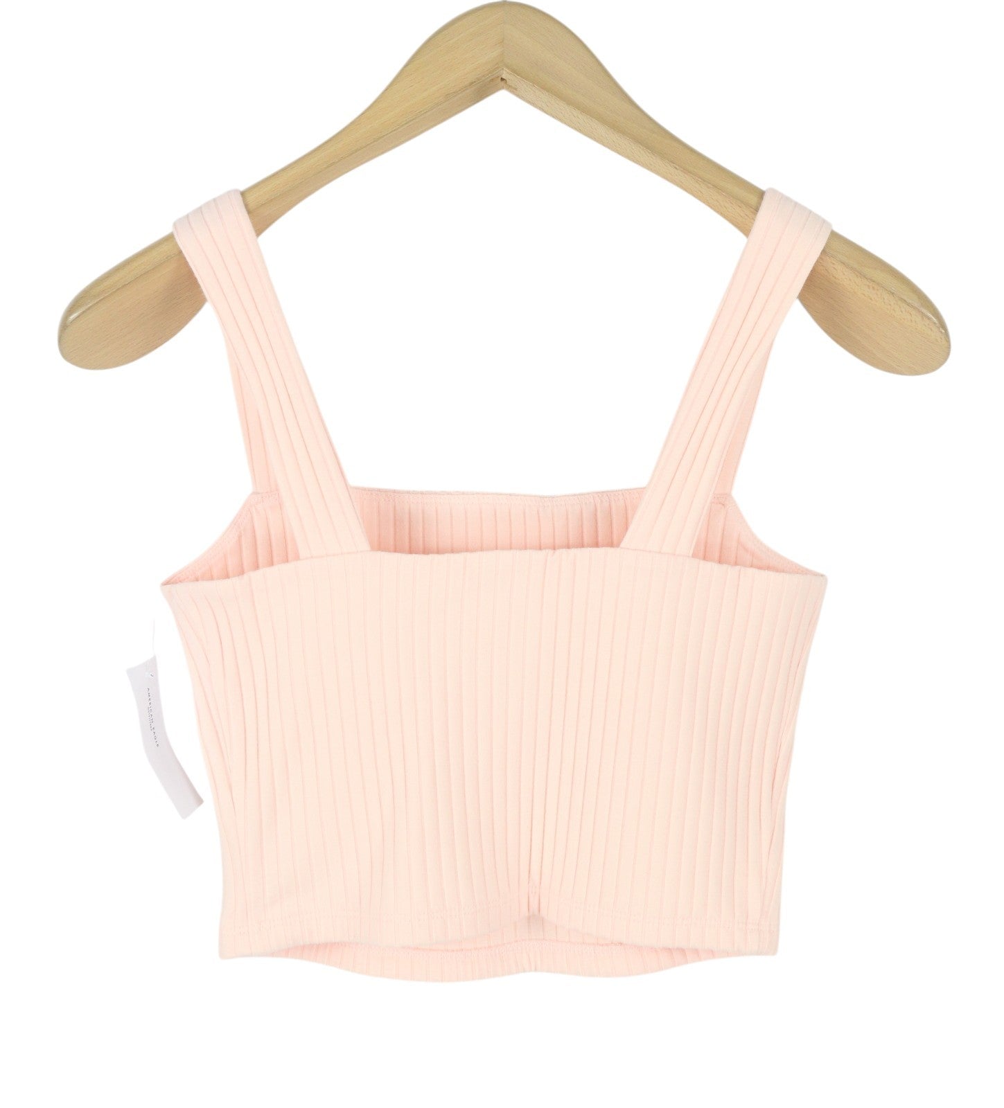 AMERICAN EAGLE OUTFITTERS Women T-Shirt S Light Pink Ribbed Cropped Sleeveless