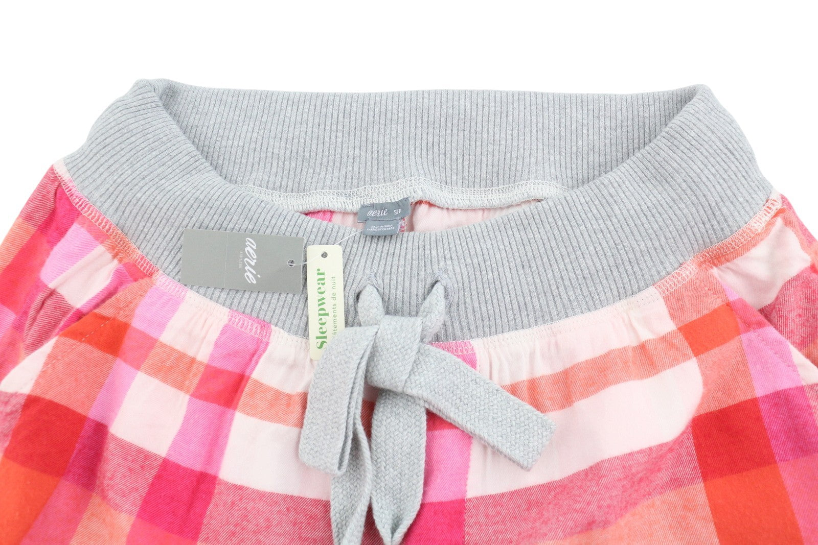 AERIE Sleepwear Women Shorts S Colourful Plaid Flannel Drawstring Waist