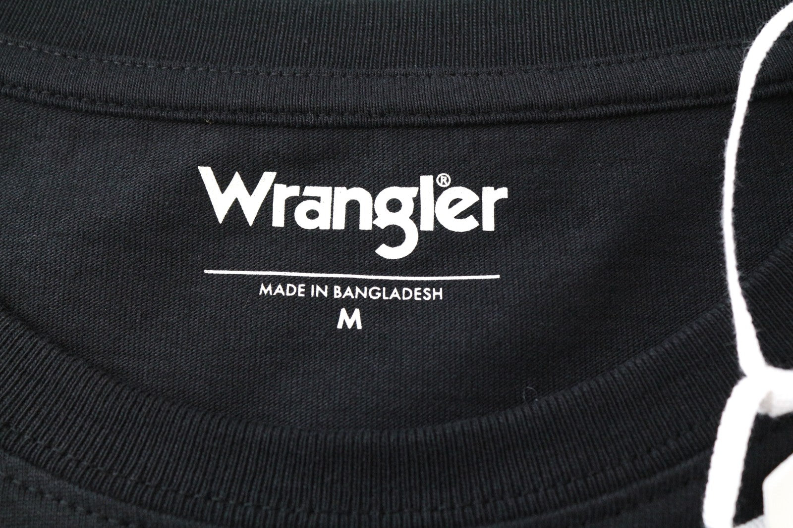 WRANGLER Men T-Shirt M Washed Black Pure Cotton Short Sleeved Pull On Logo