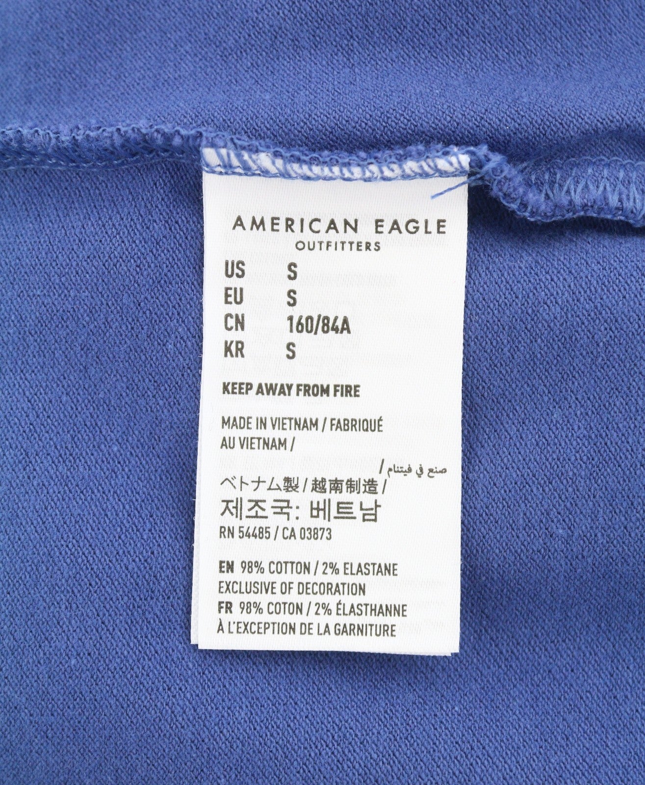 AMERICAN EAGLE OUTFITTERS Women T-Shirt S Blue Half Button Short Sleeved