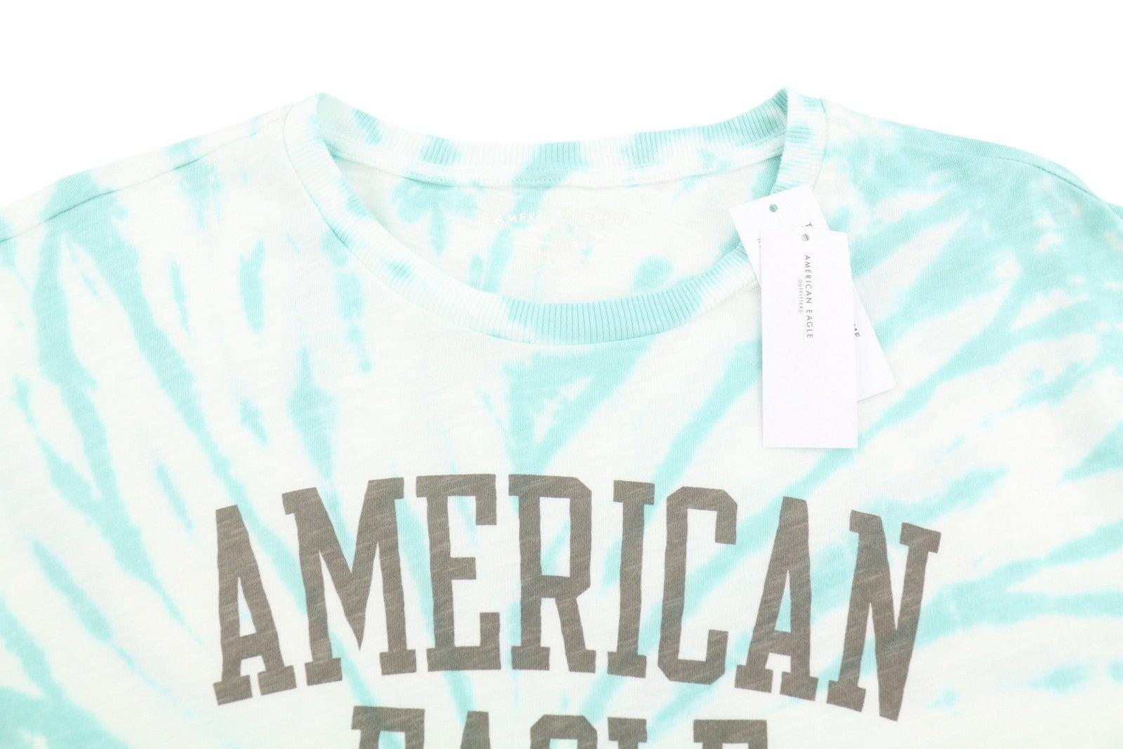 AMERICAN EAGLE OUTFITTERS Women T-Shirt M White Tie-Dye Tricot Short Sleeve