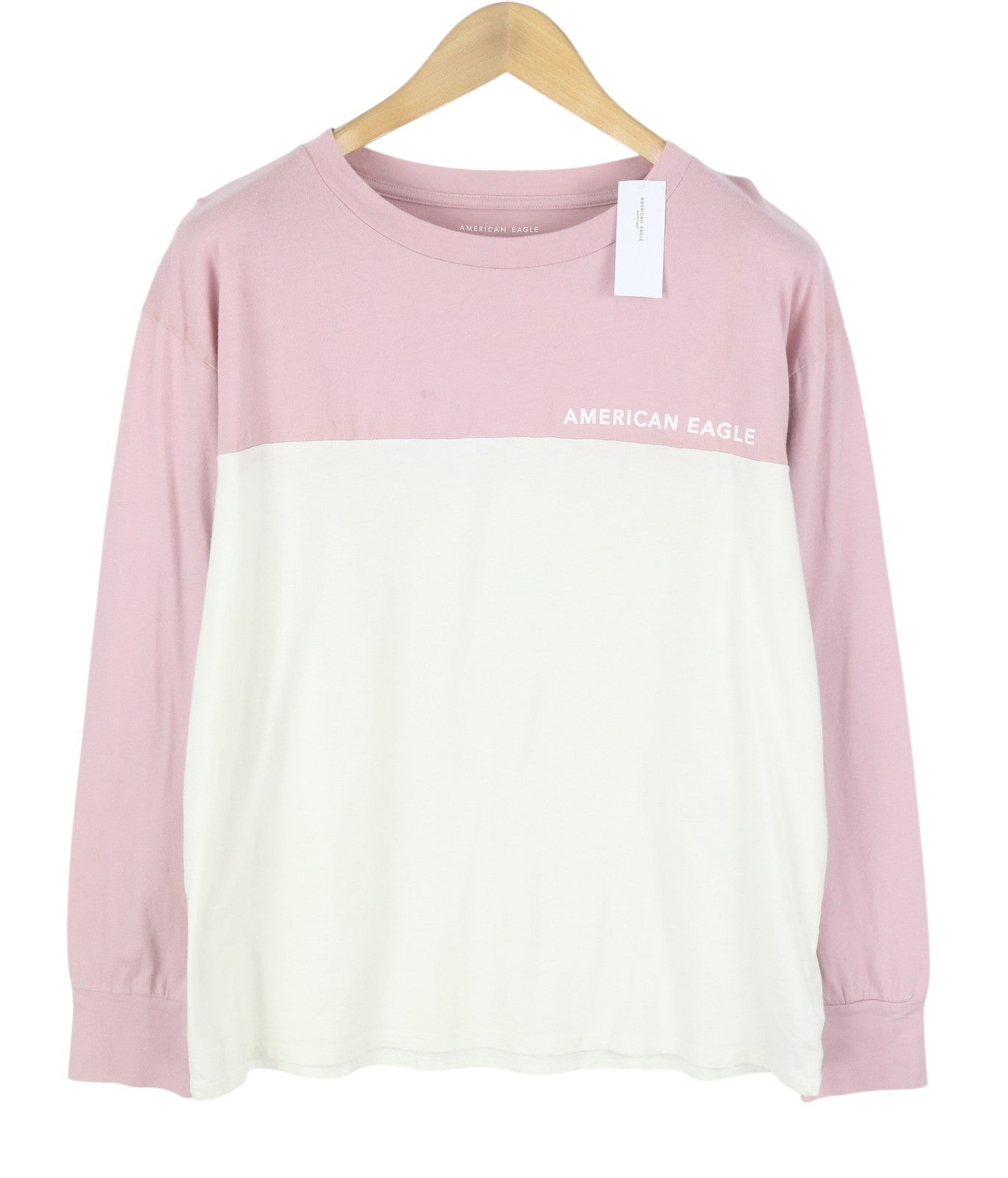 AMERICAN EAGLE OUTFITTERS Women T-Shirt L Cotton Tricot Crew Long Sleeved