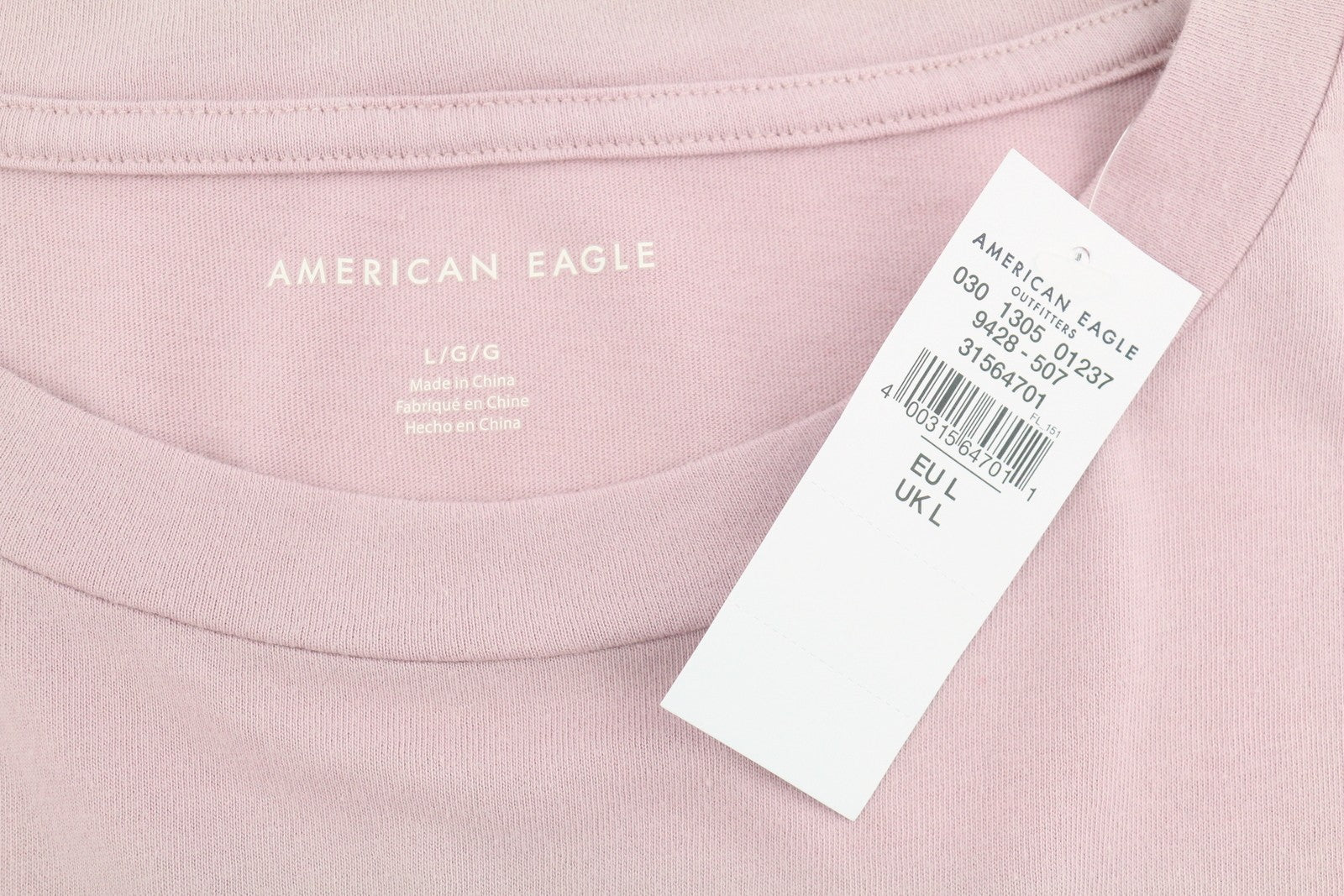 AMERICAN EAGLE OUTFITTERS Women T-Shirt L Cotton Tricot Crew Long Sleeved