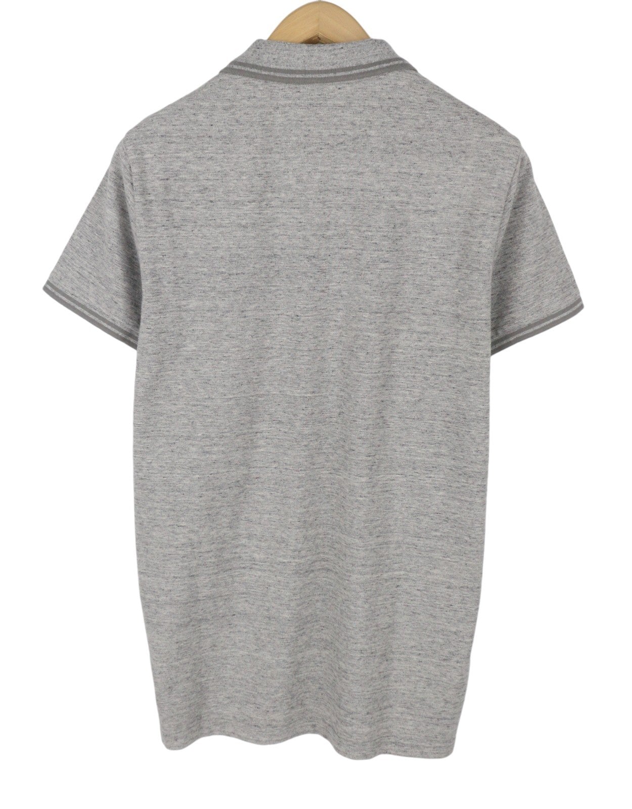 AMERICAN EAGLE OUTFITTERS Slim Fit Men Polos L Grey Melange Short Sleeved