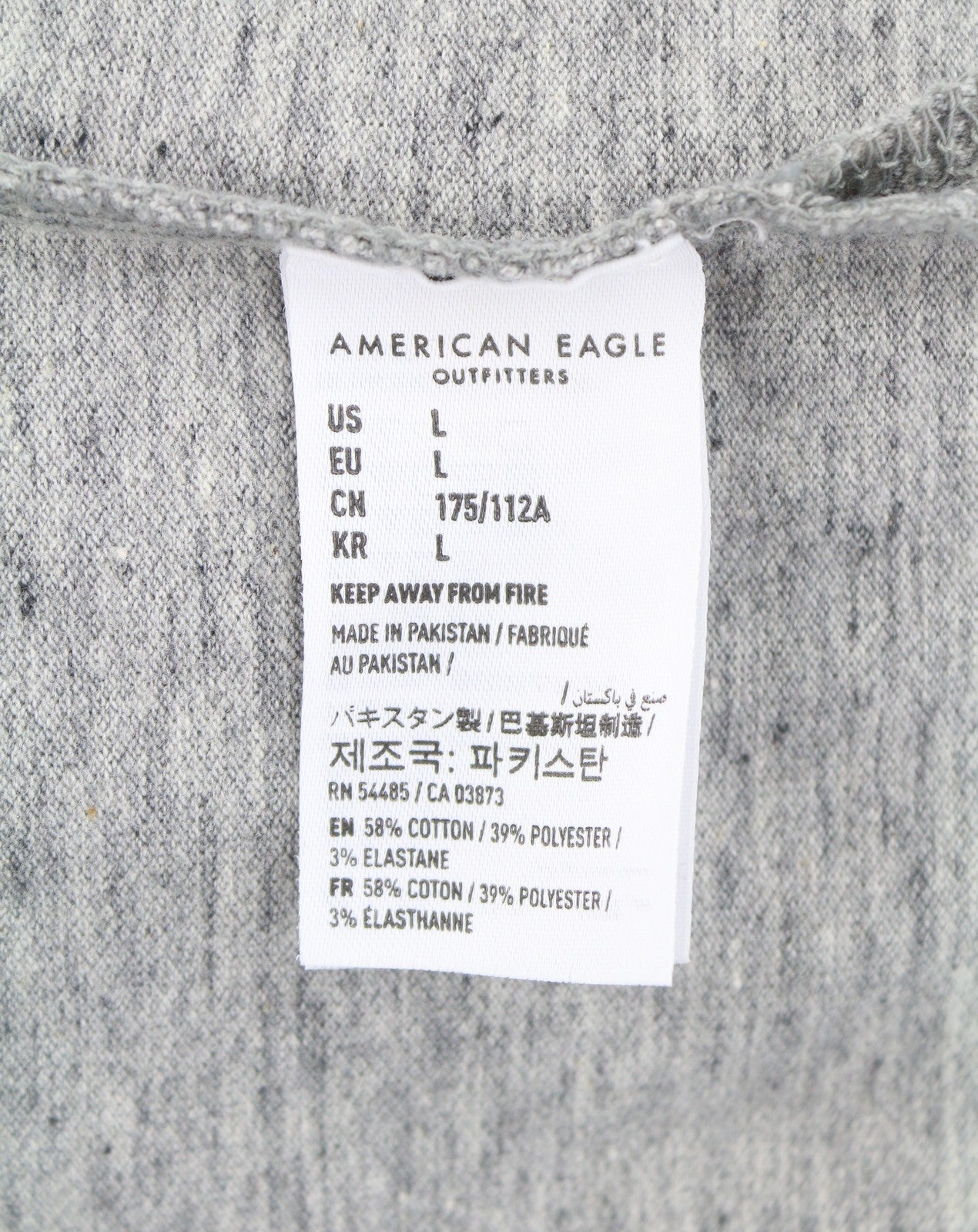 AMERICAN EAGLE OUTFITTERS Slim Fit Men Polos L Grey Melange Short Sleeved