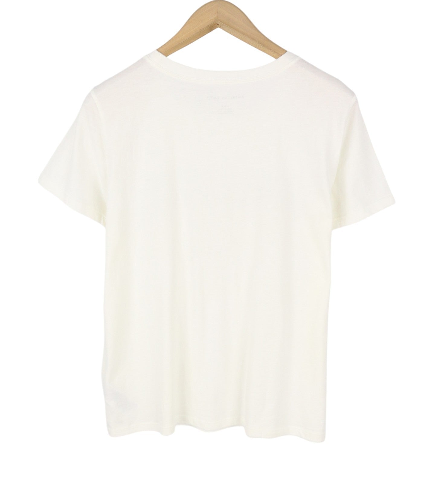 AMERICAN EAGLE OUTFITTERS Women T-Shirt S White Cotton Tricot Short Sleeved