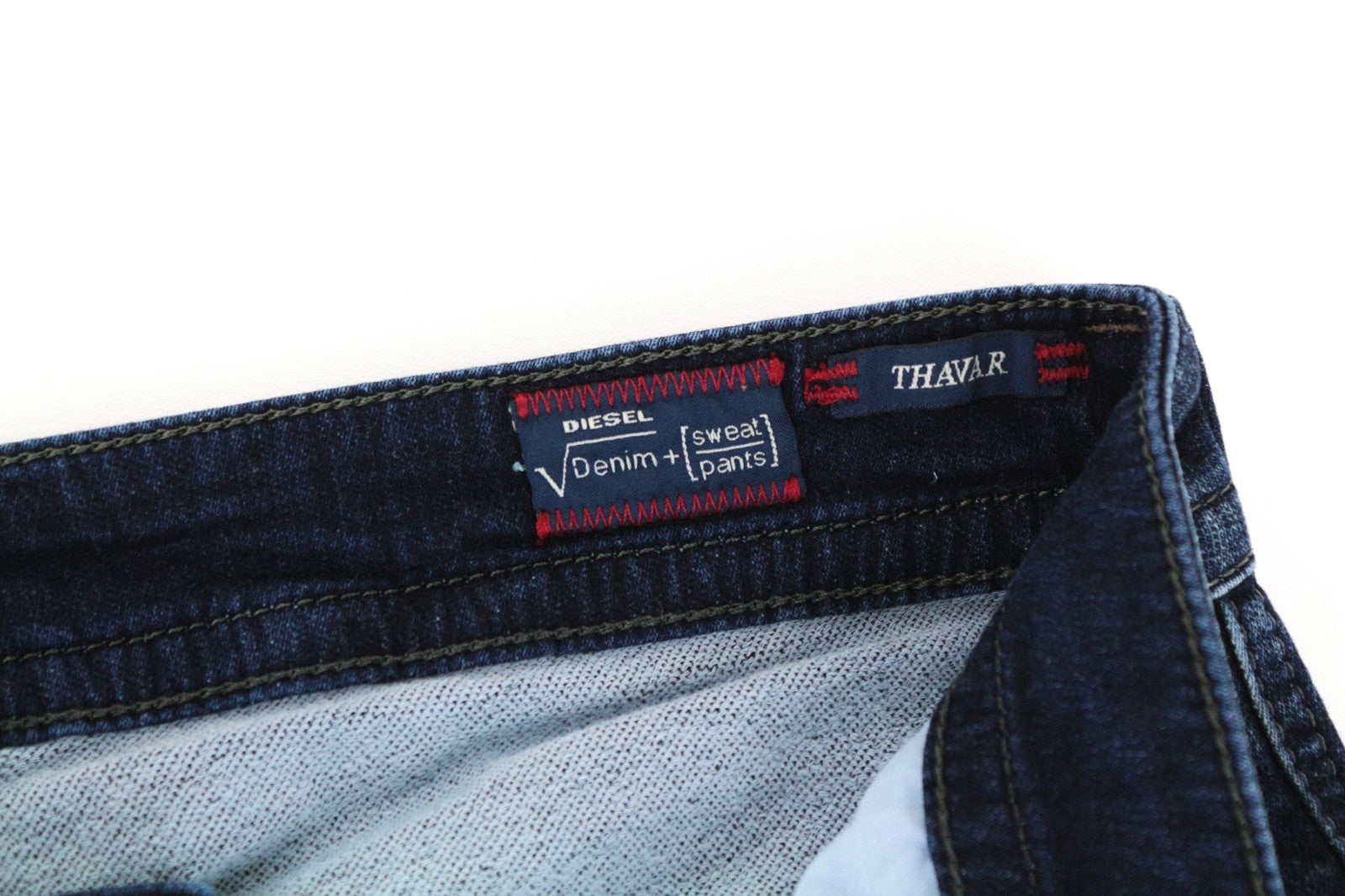 DIESEL Thavar-NE R060S Men Jeans W28 Sweat Jogg Slim Washed Cotton Stretch Blue