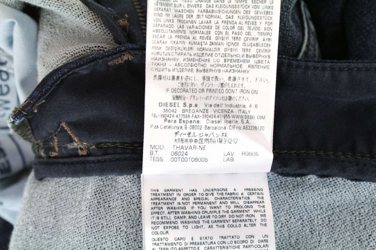 DIESEL Thavar-NE R060S Men Jeans W28 Sweat Jogg Slim Washed Cotton Stretch Blue