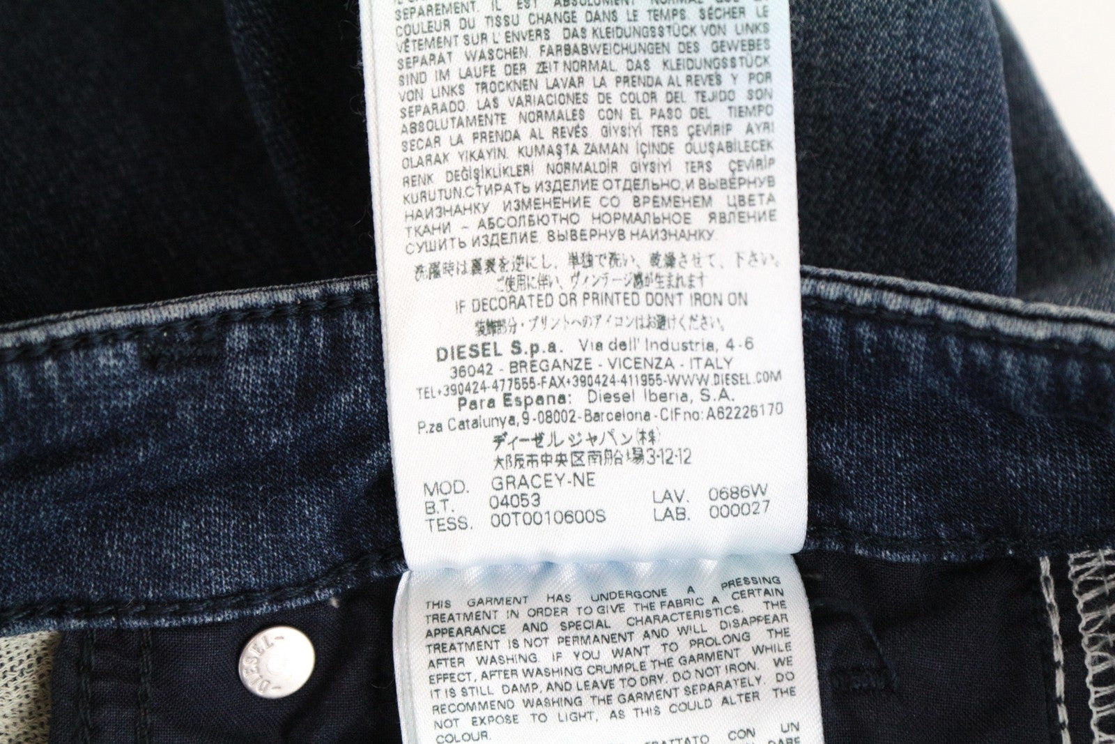 DIESEL Gracey-Ne 0686W Women Jeans W23 Sweat Jogg Slim Cotton Stretch Blue Girls