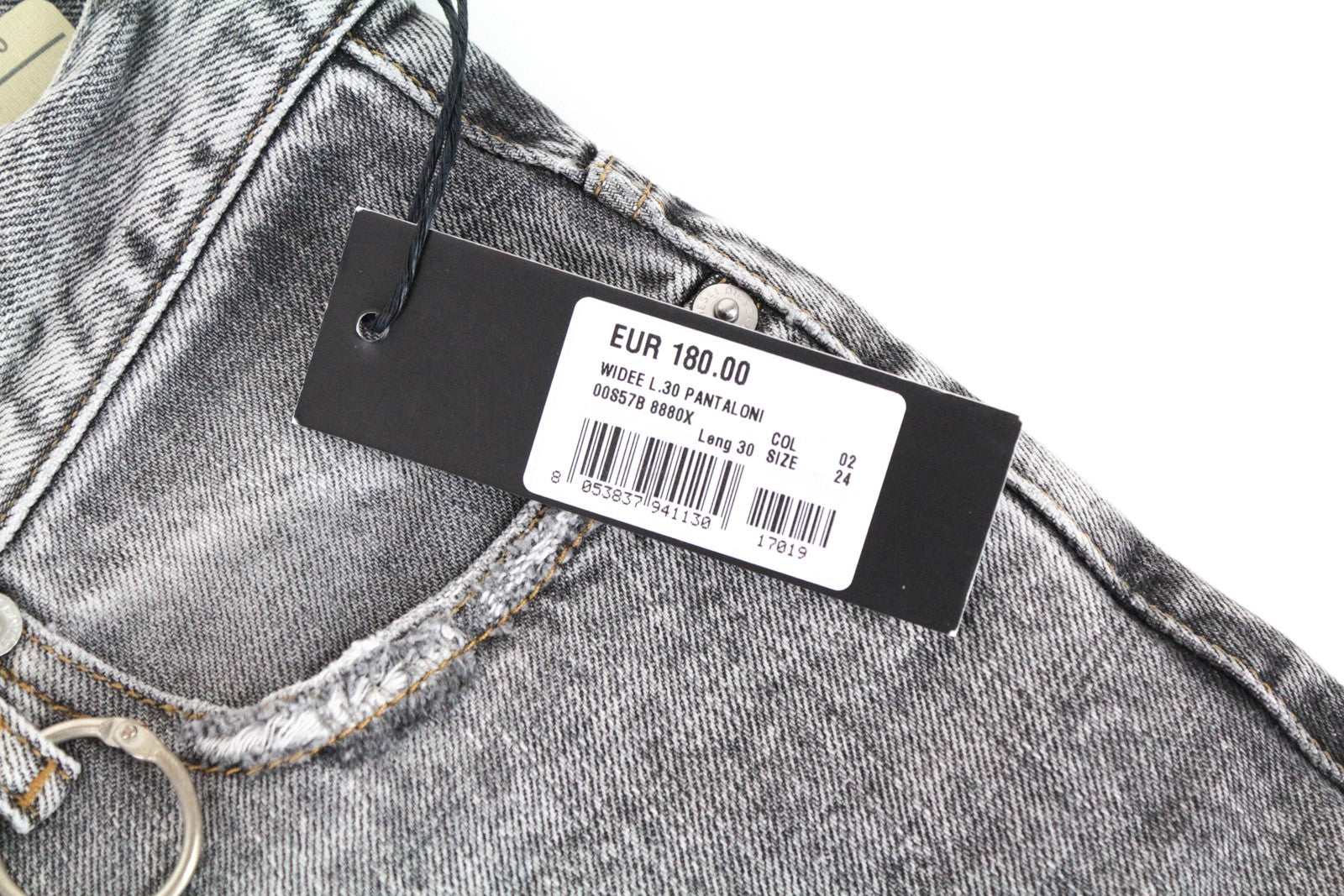 DIESEL Widee 8880X Women Jeans W24/L30 Straight Fit Pure Cotton Grey Girls