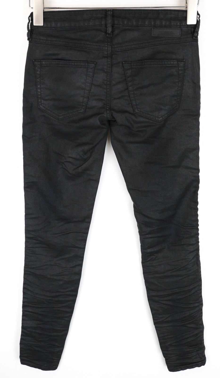 DIESEL Gracey-Ne 0688U Women Jeans W25 Sweat Jogg Slim Black Coated Stretch