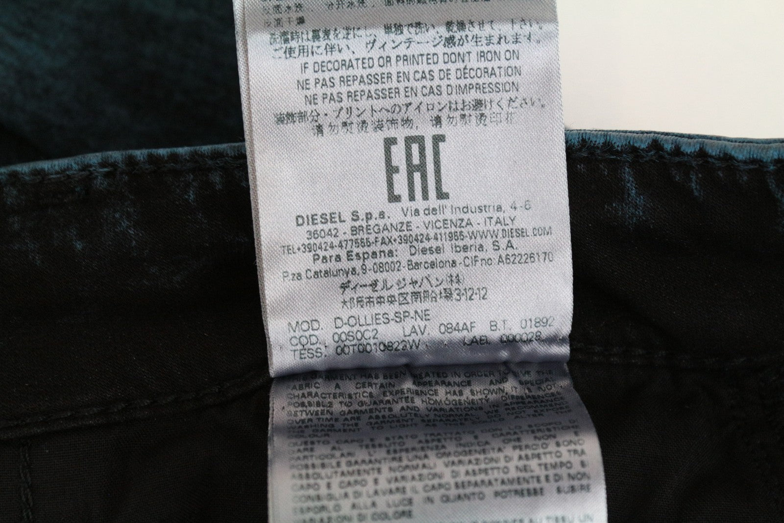 DIESEL D-Ollies-SP-NE 084AF Women Jeans W25 Sweat Jogg Slim Blue Cotton Stretch