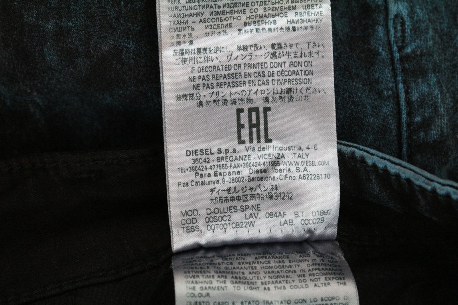 DIESEL D-Ollies-SP-NE 084AF Women Jeans W24 Sweat Jogg Slim Blue Girl Stretch