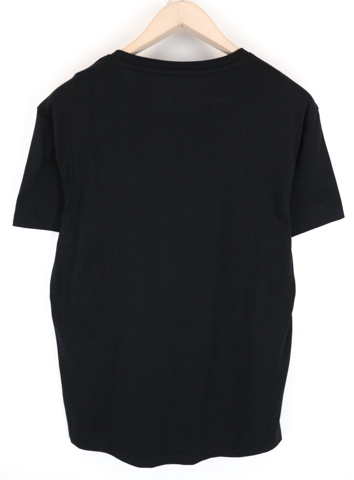 WRANGLER Men T-Shirt M Black Pure Cotton Short Sleeve Pull On Rainbow Logo