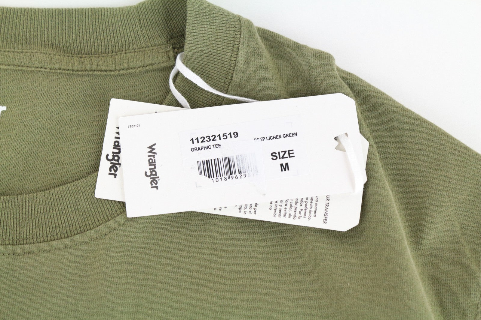 WRANGLER Men T-Shirt M Green Pure Cotton Short Sleeved Pull On Basic Casual
