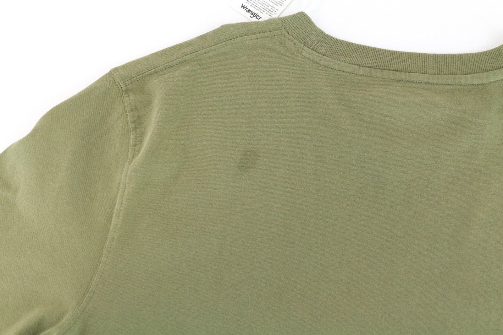 WRANGLER Men T-Shirt M Green Pure Cotton Short Sleeved Pull On Basic Casual