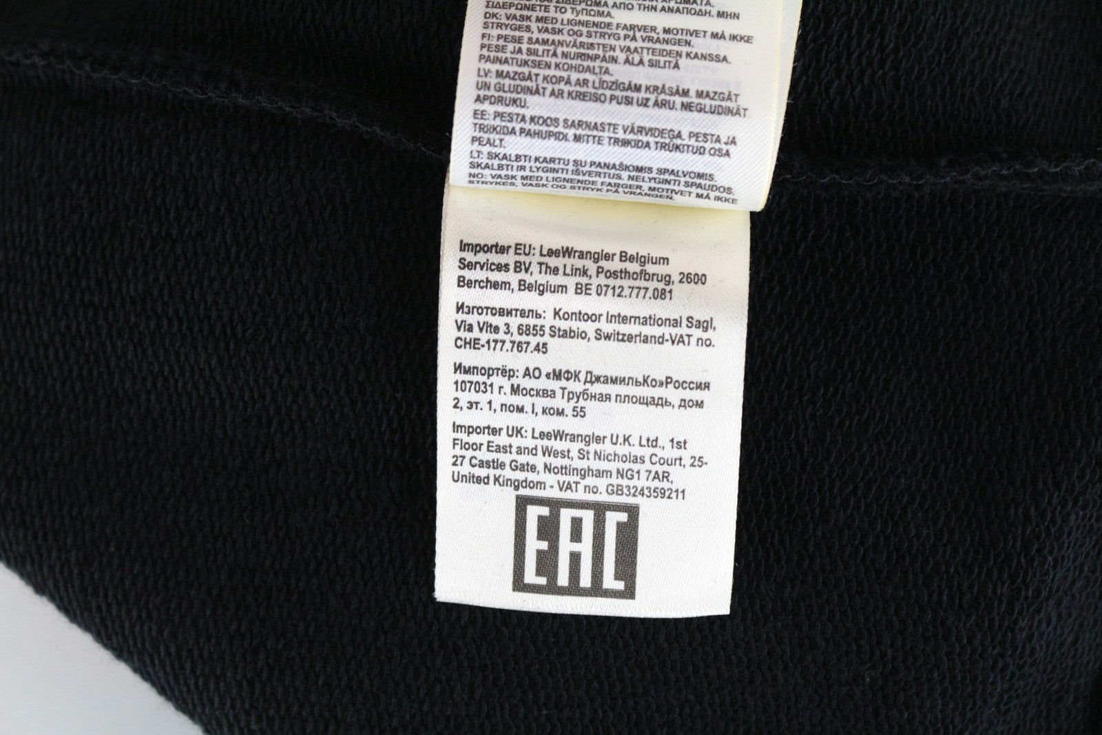 WRANGLER Men Sweatshirt M Black Pure Cotton Long Sleeved Pull On Hoodie