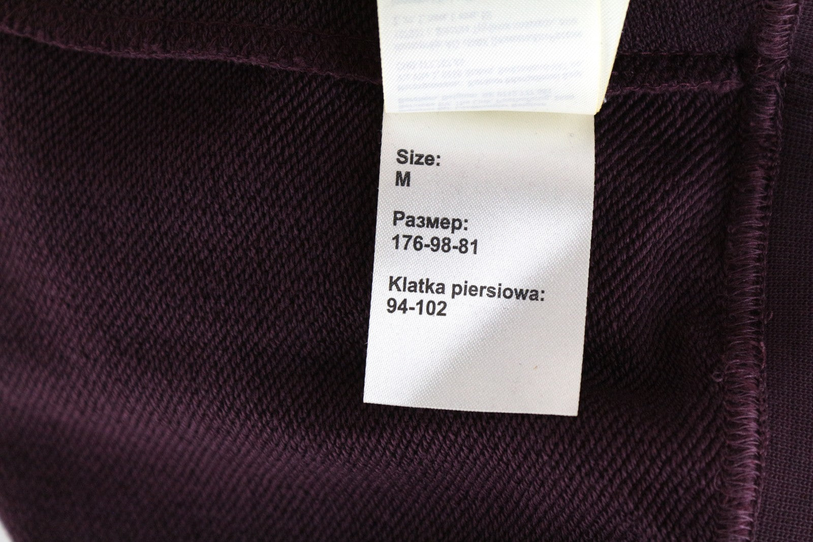 WRANGLER Men Sweatshirt M Purple Pure Cotton Long Sleeved Pull On Logo Hoodie