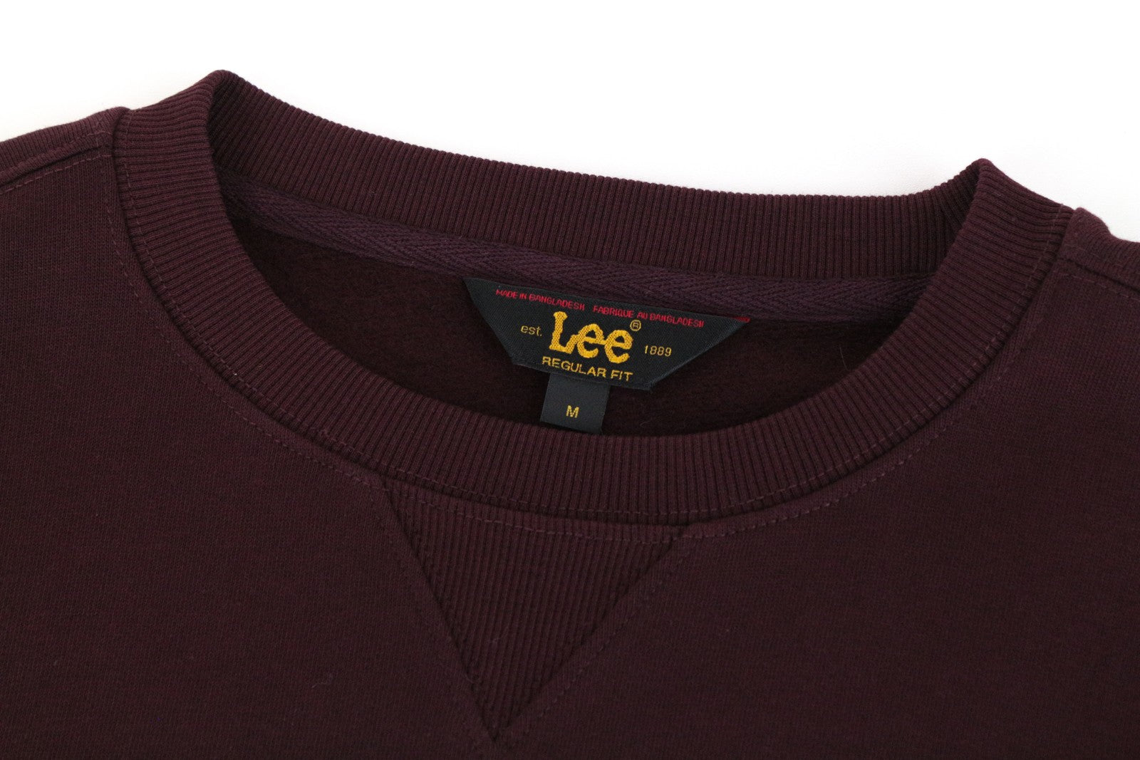 LEE Men Sweatshirt M Casual Long Sleeved Pull On Purple Pure Cotton